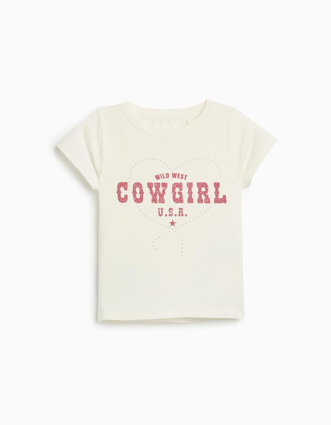 T-shirt Print, Menina, Branco