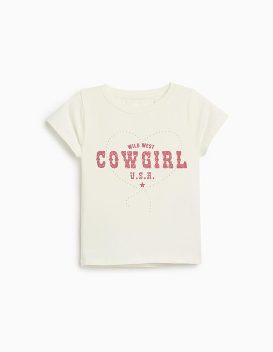 Comprar Online T-shirt Print, Menina, Branco