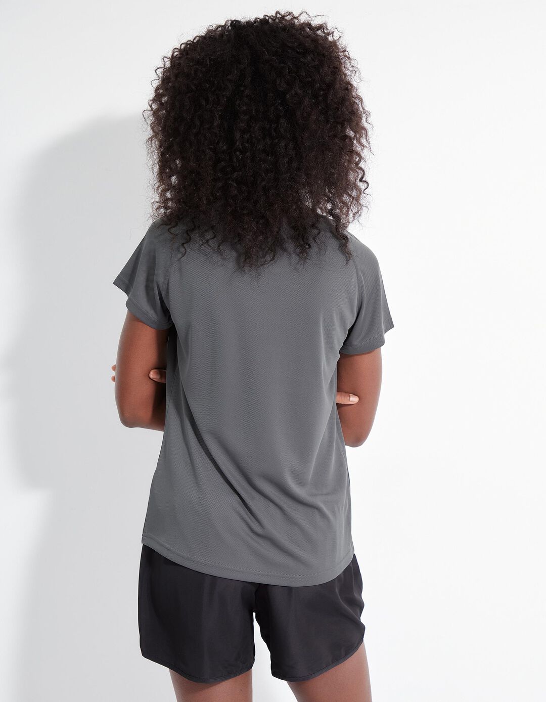T-shirt de Desporto, Mulher, Cinzento Escuro