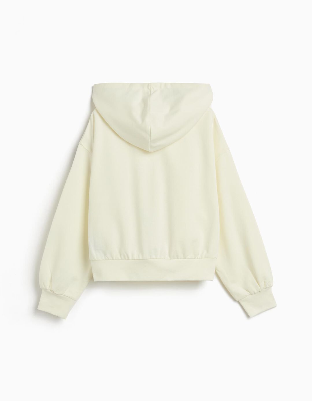 Sweatshirt de Felpa Capuz, Menina, Branco