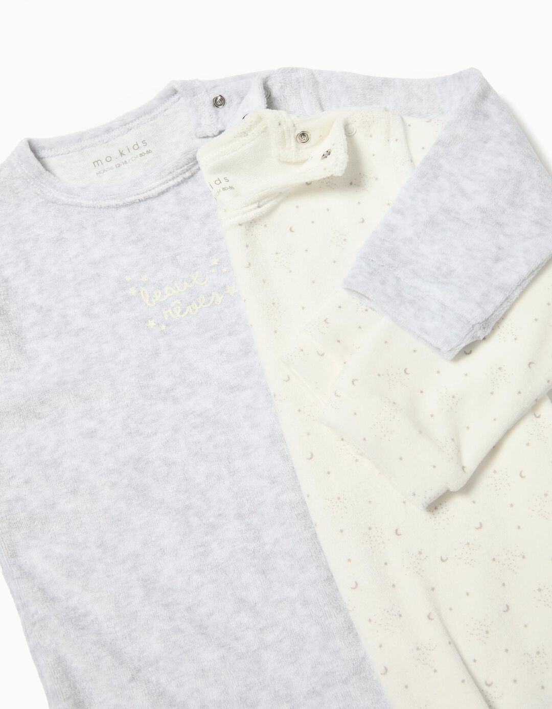 Pack 2 Babygrows, Recém-Nascido, Cinzento Claro