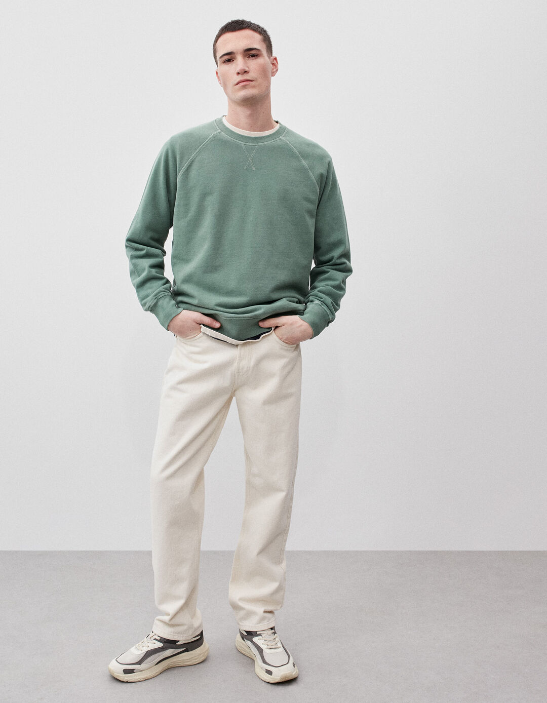 Sweatshirt Garment Dyed, Homem, Verde