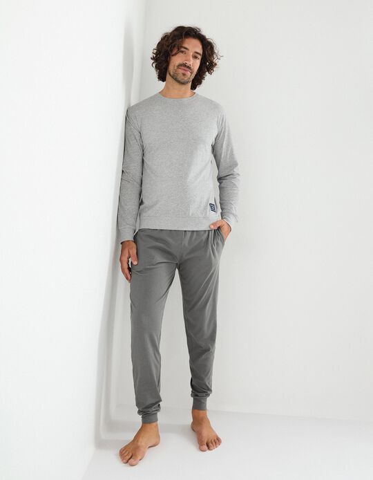 Comprar Online Pijama Jersey, Homem, Cinzento Escuro
