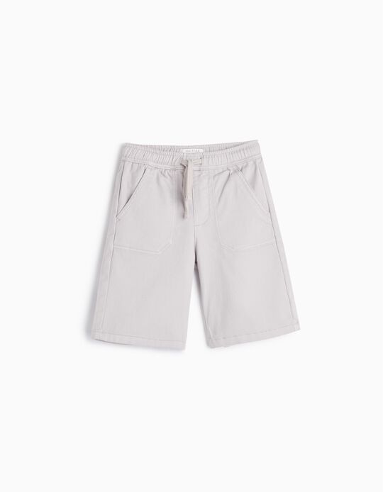 Comprar Online Calções Algodão, Menino, Cinzento Claro 