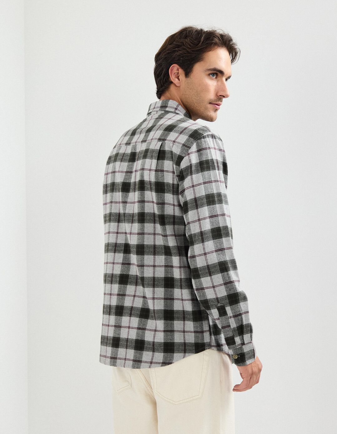 Camisa Flanela, Homem, Cinzento