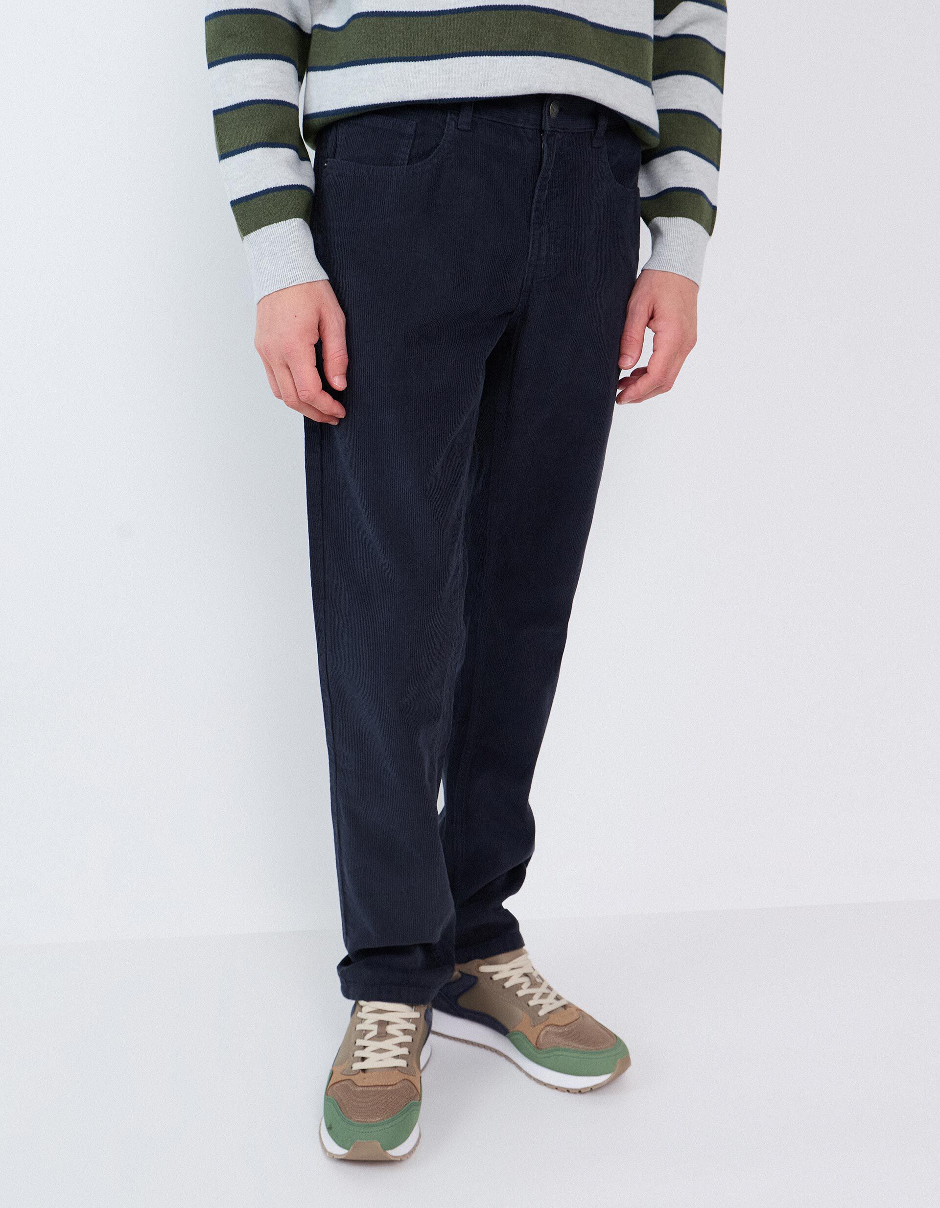 Comprar Online Cal&ccedil;as De Bombazina Slim Fit, Homem, Azul Escuro