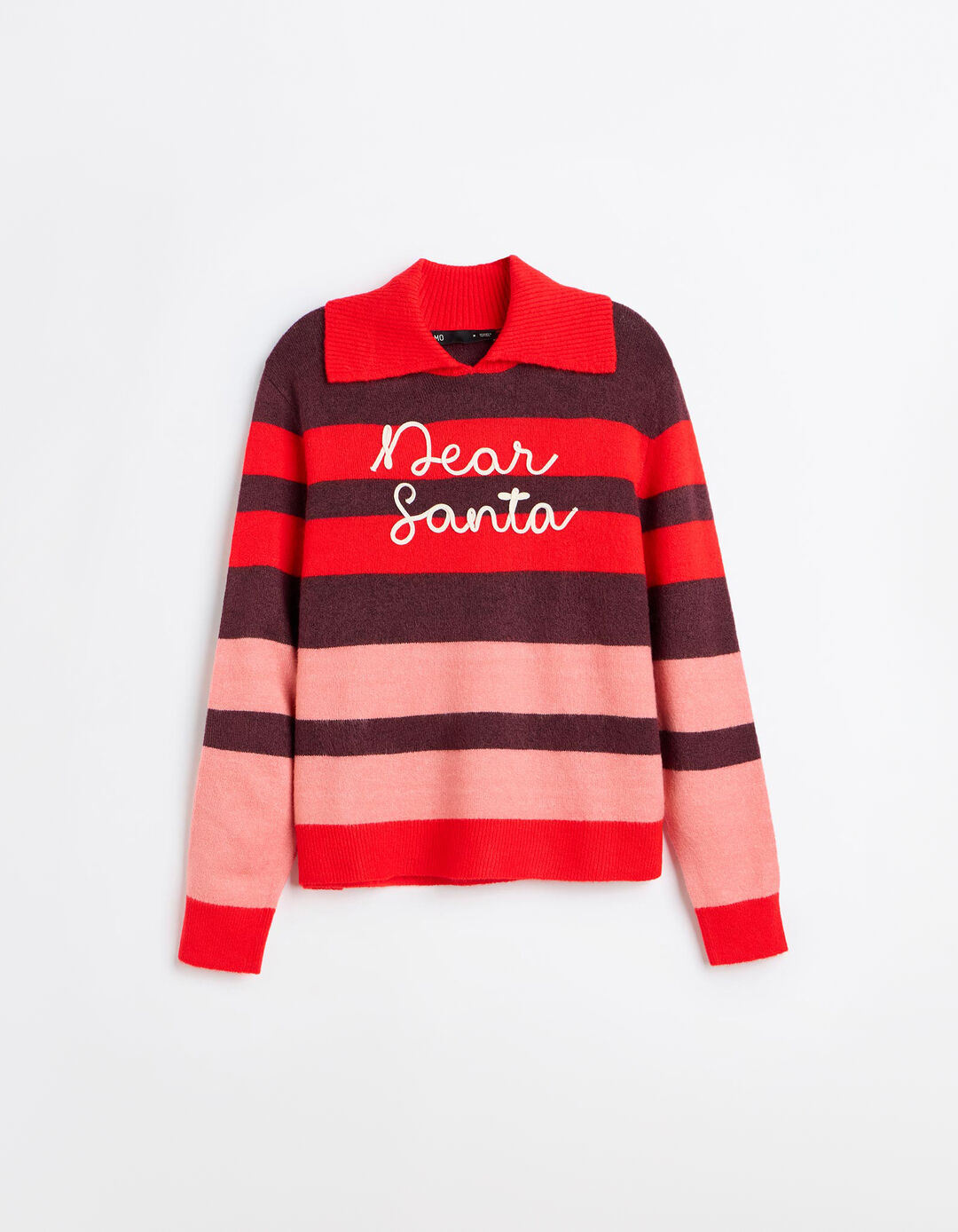 Camisola De Malha &Agrave;s Riscas, Mulher, Vermelho Escuro