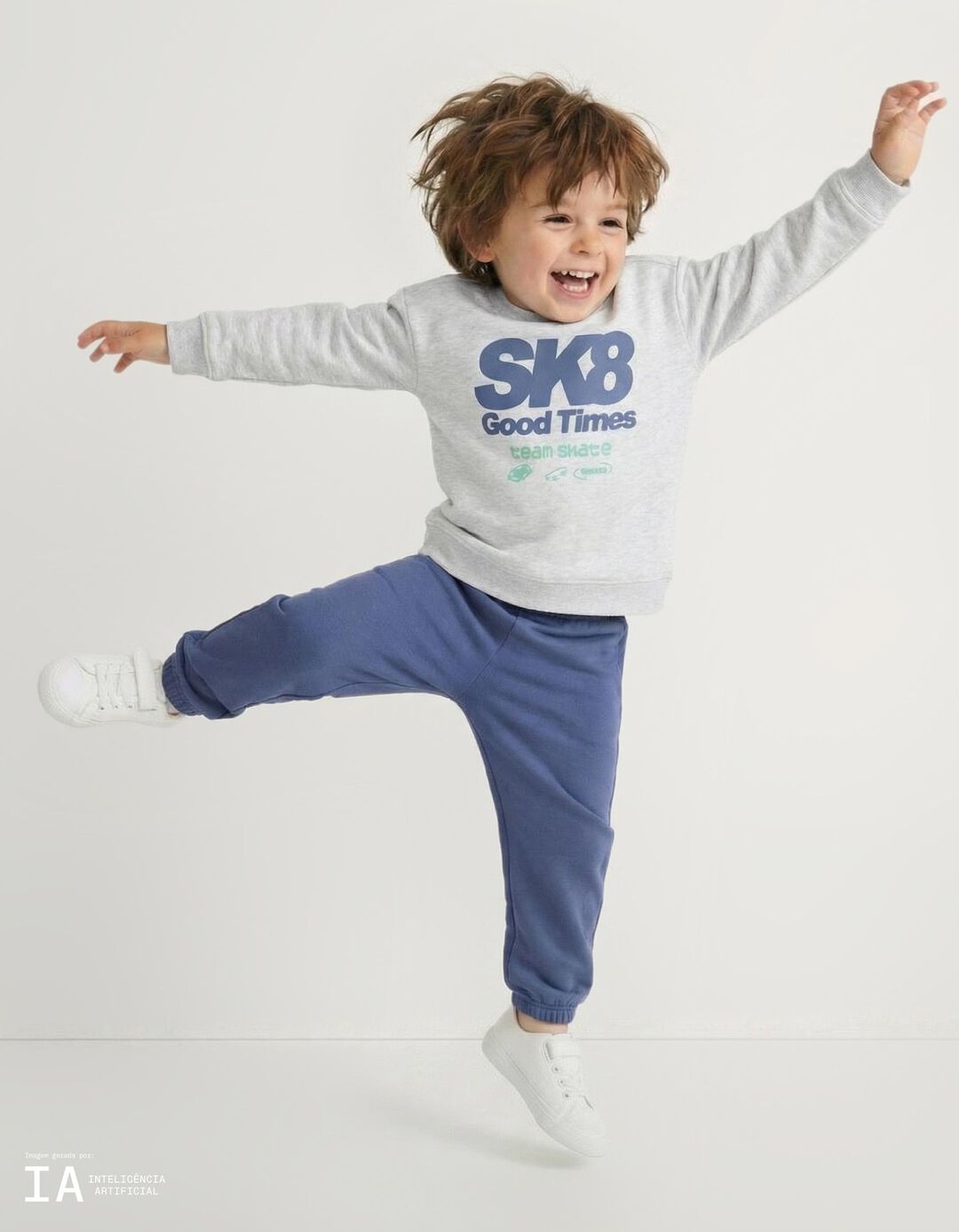 Conjunto de Jogging, Menino, Cinzento Claro