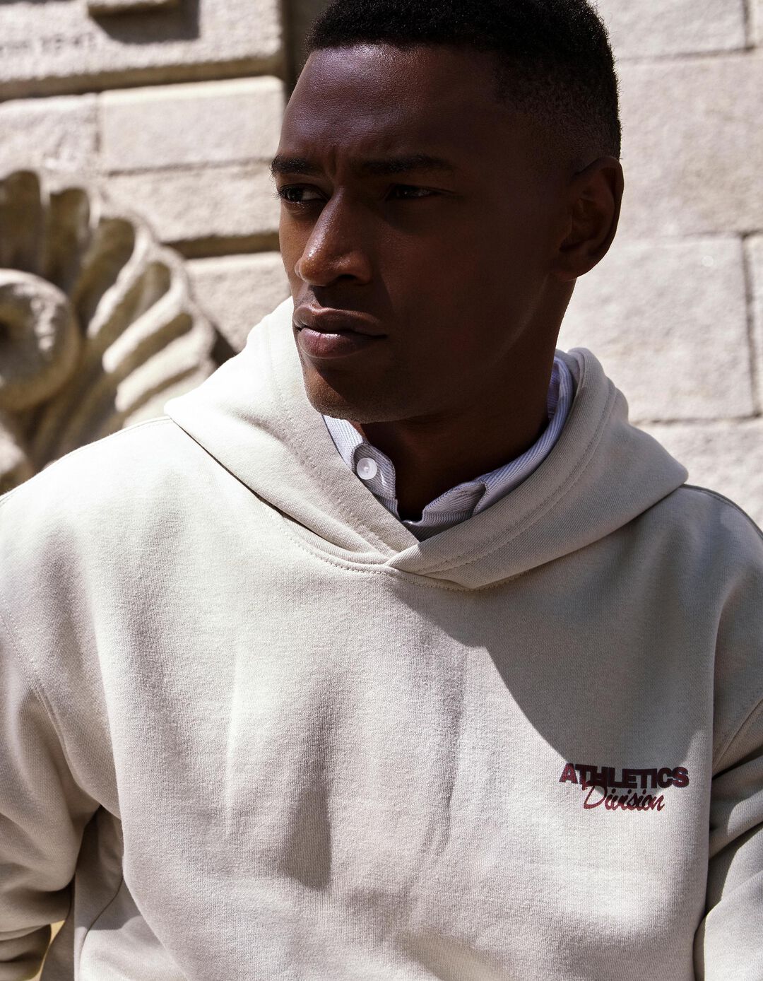 Sweatshirt De Felpa Estampada, Homem, Bege Claro