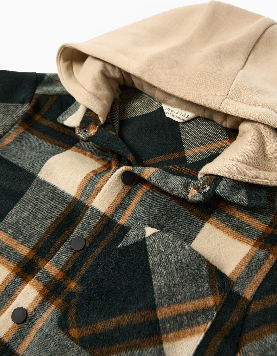 Sobrecamisa com Capuz, Menino, Verde Escuro