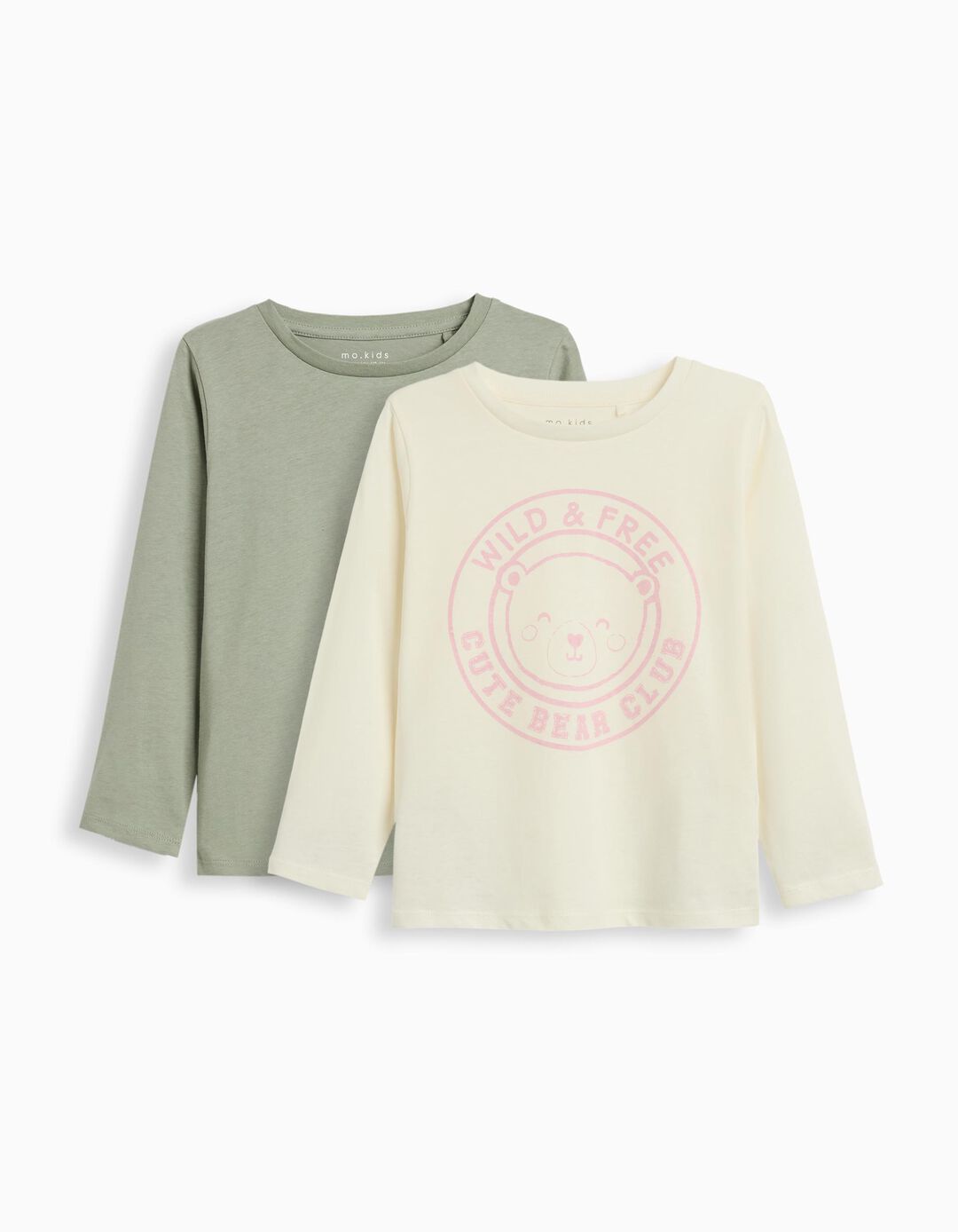 Pack 2 T-shirts de Manga Comprida, Menina,Branco