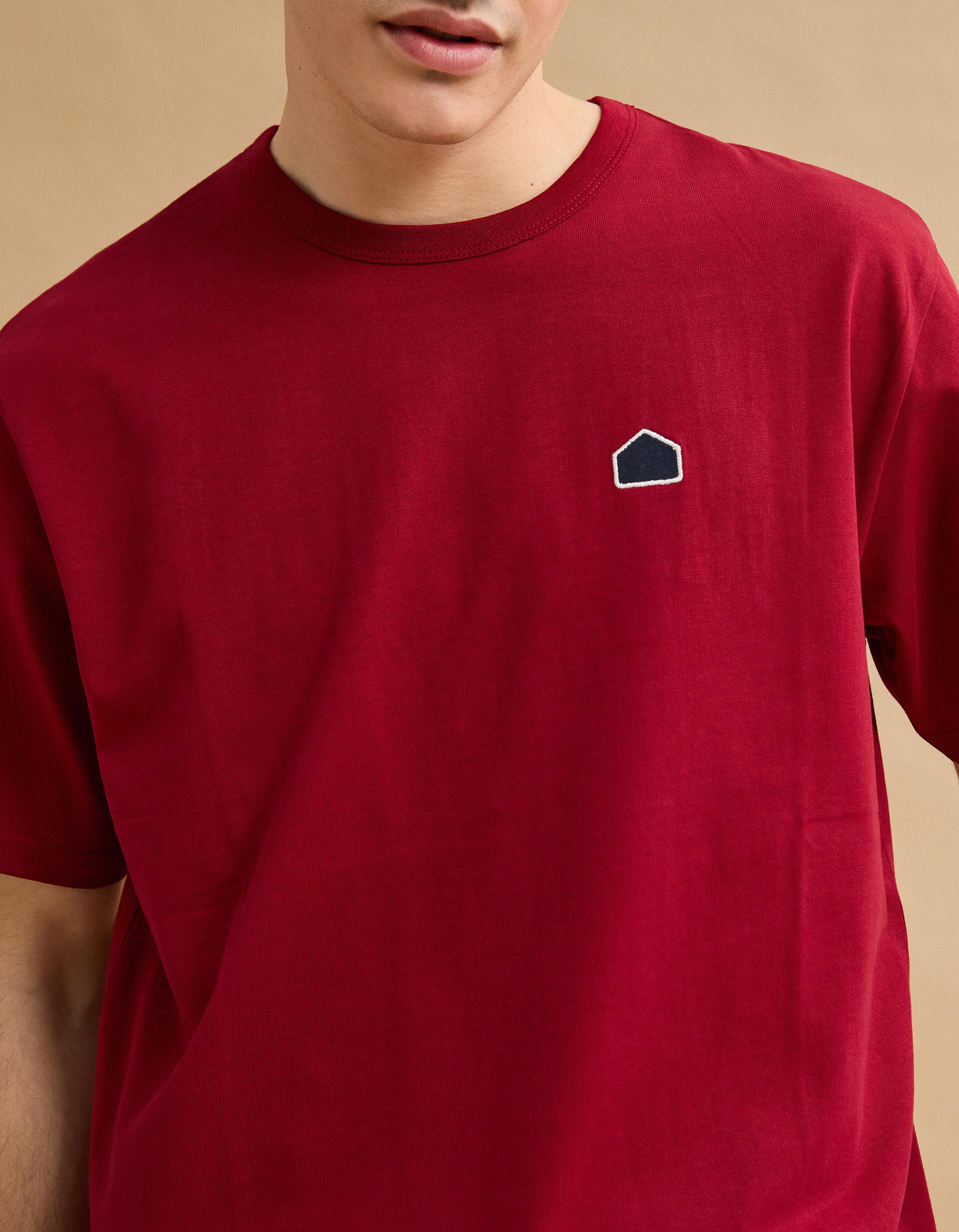 Comprar Online T-shirt Heavy Jersey Bordado, Homem, Vermelho Escuro