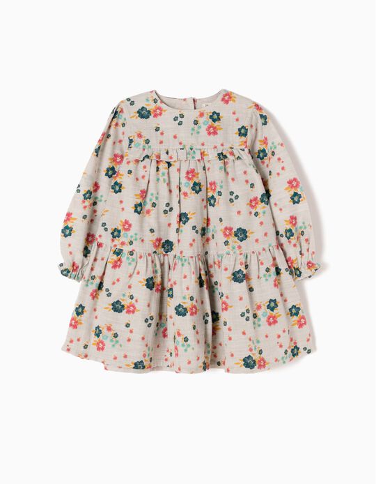 Loose-Fitting Dress, Flower & Ruffles