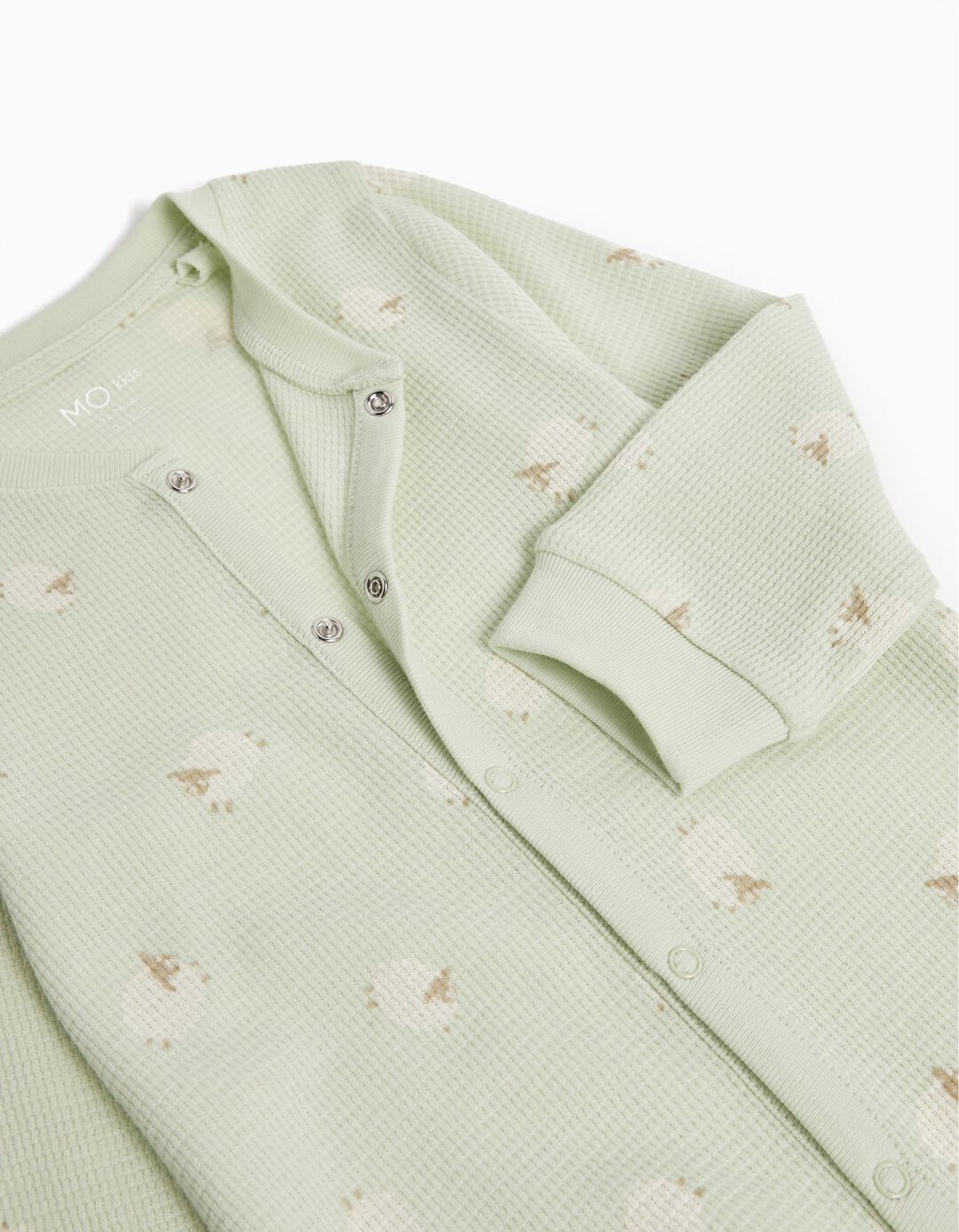 Babygrow Waffle, Baby Girl, Light Green