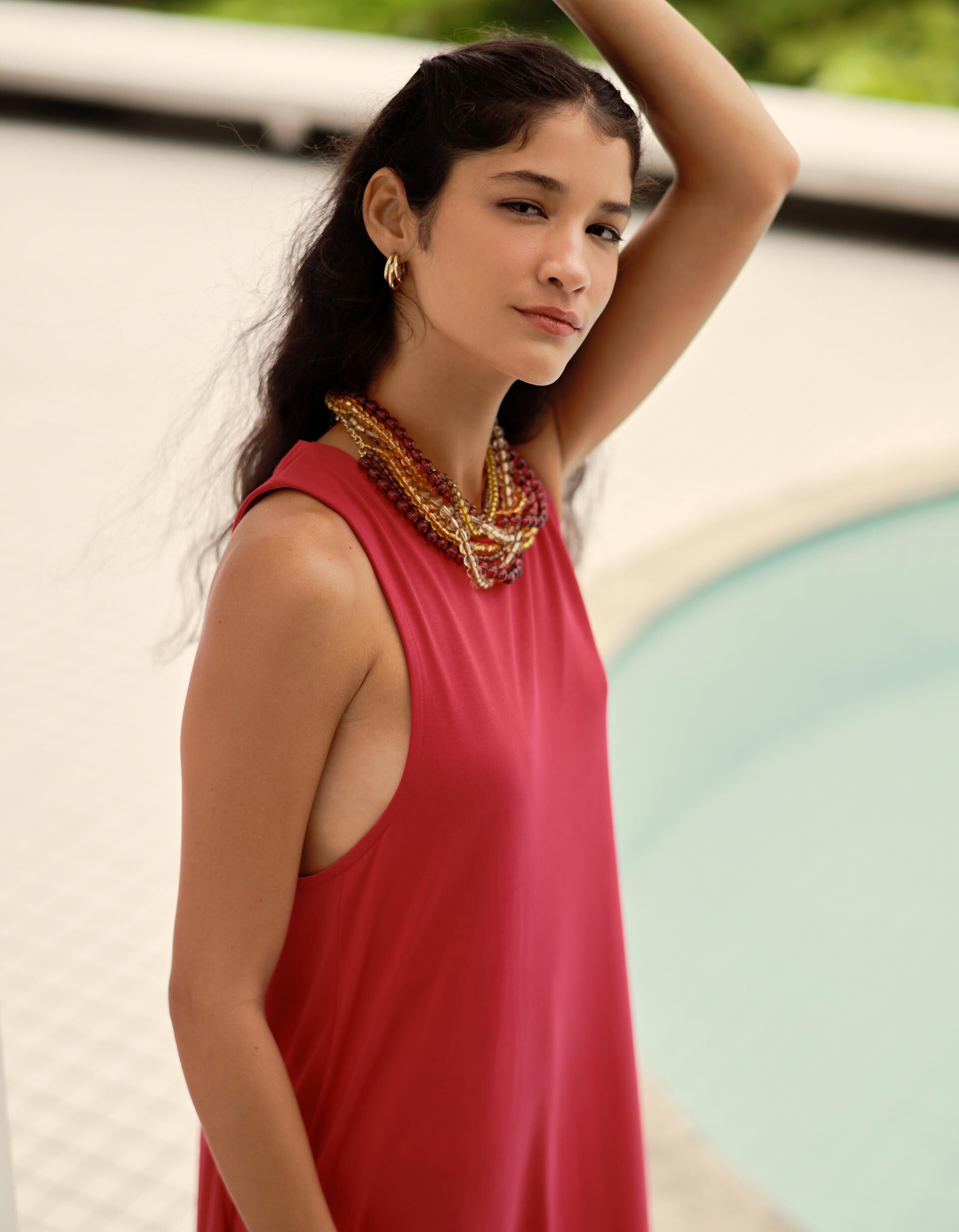 Comprar Online Vestido Comprido, Mulher, Rosa Escuro