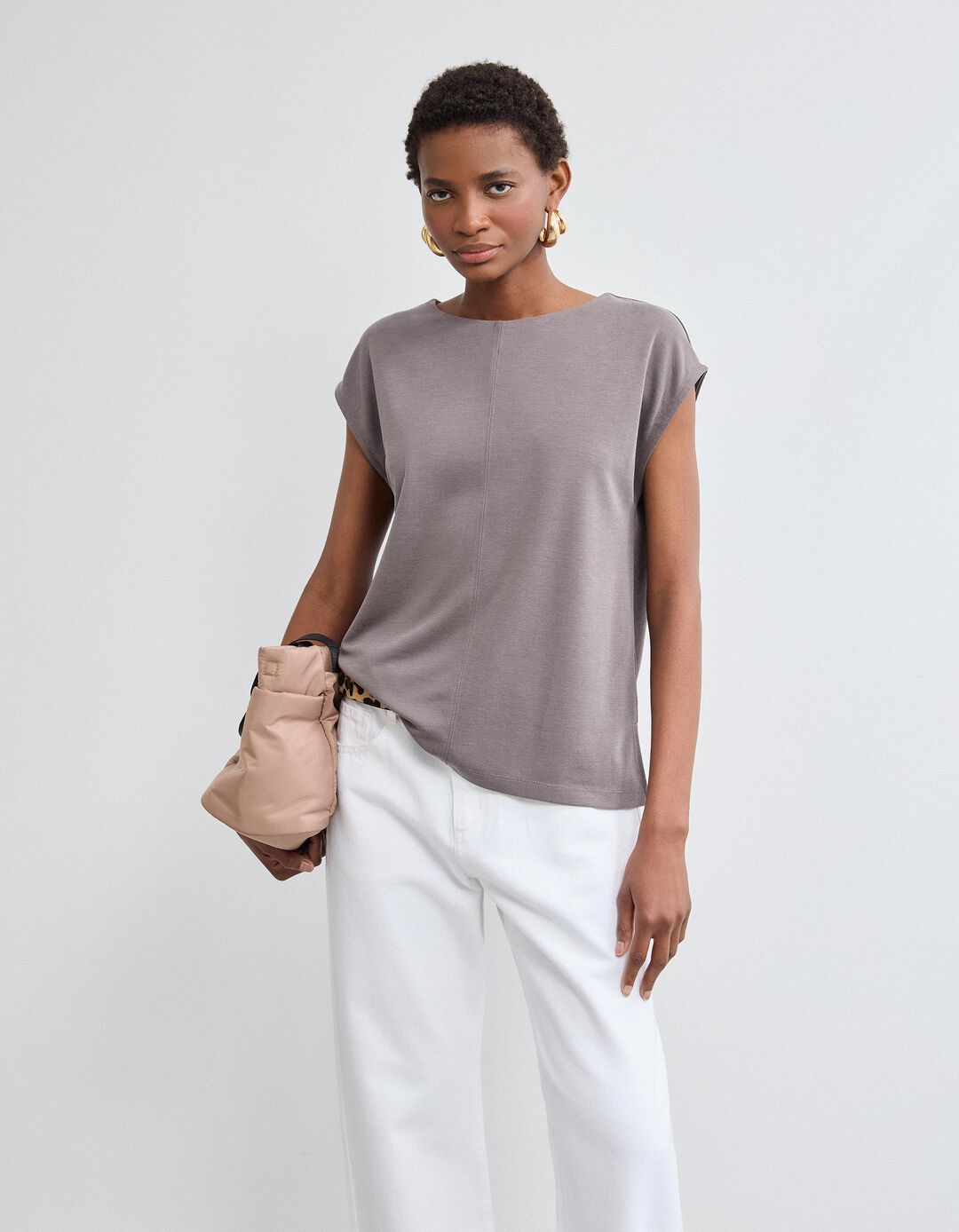 T-shirt, Mulher, Cinzento