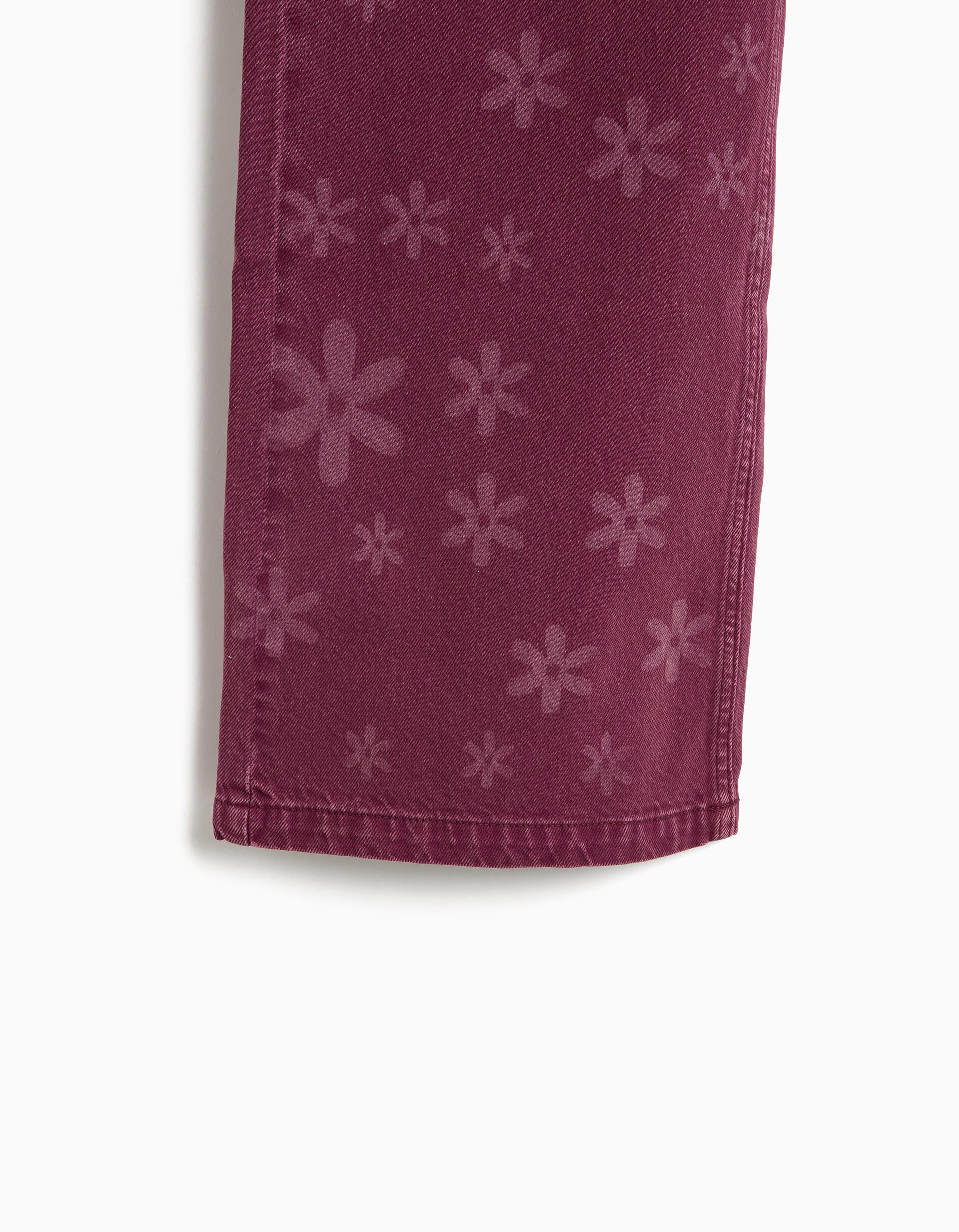 Comprar Online Cal&ccedil;as De Ganga Wide Leg &Agrave;s Flores, Menina, Rosa Escuro