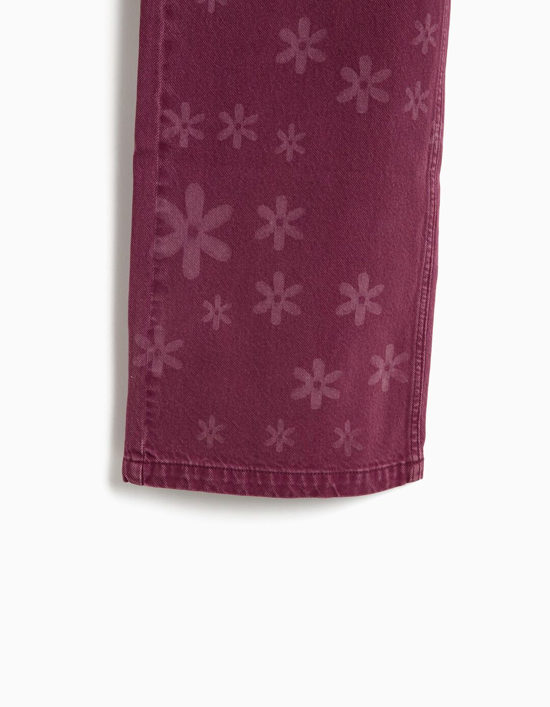 Cal&ccedil;as De Ganga Wide Leg &Agrave;s Flores, Menina, Rosa Escuro