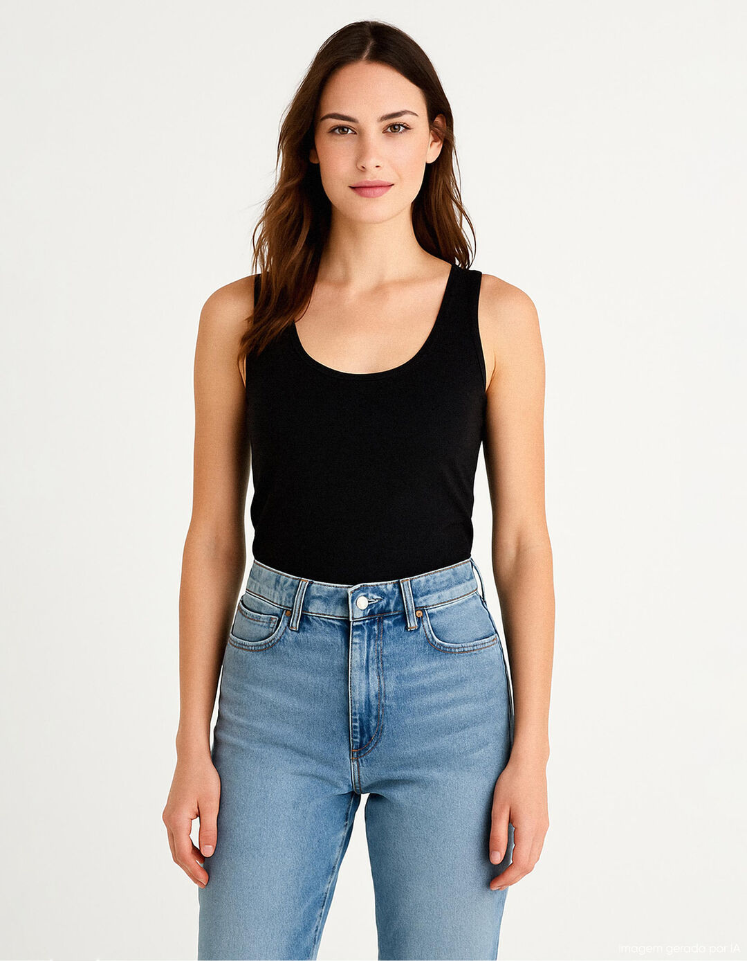 Tank Top, Mulher, Preto