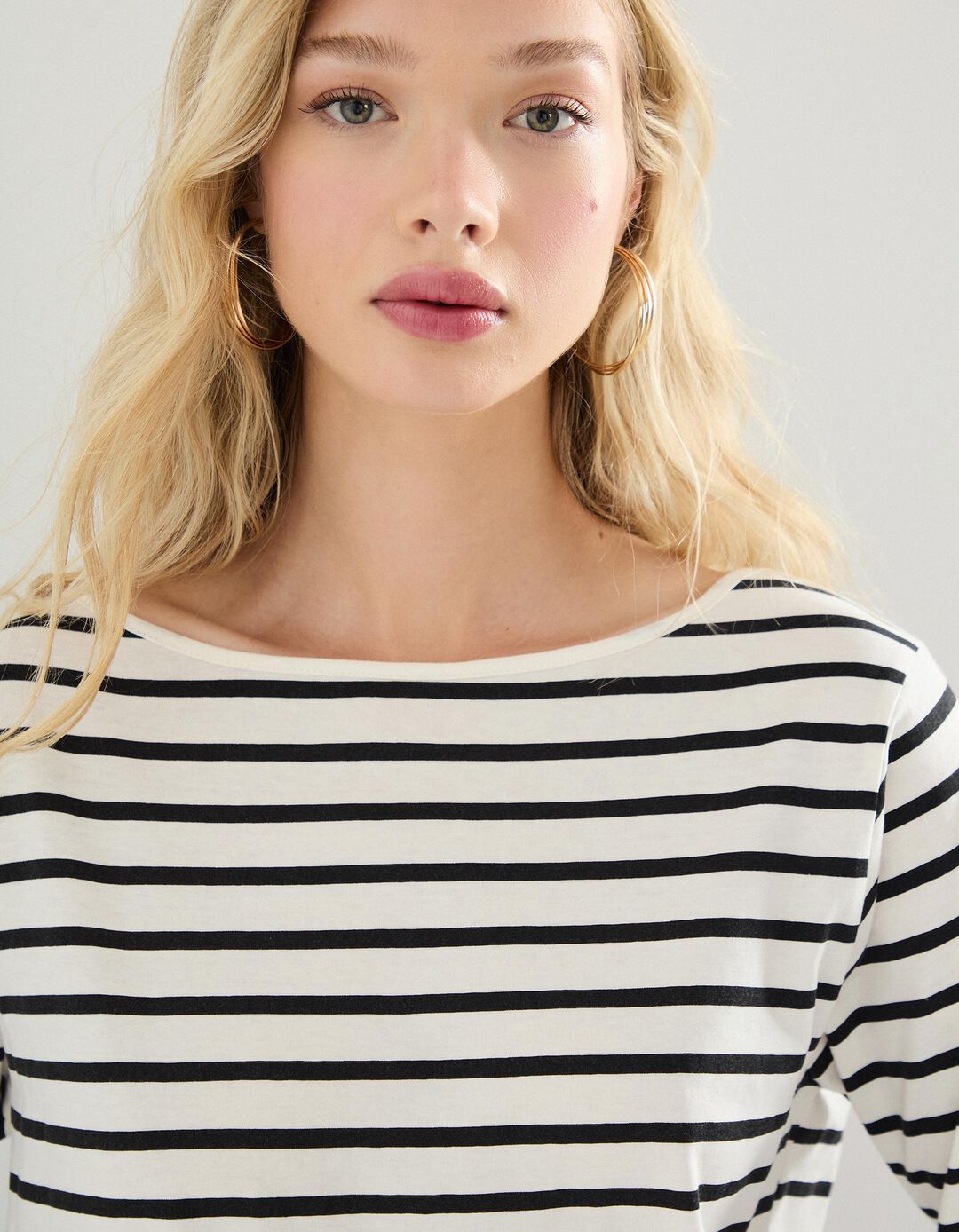 Camisola Riscas, Mulher, Azul Escuro