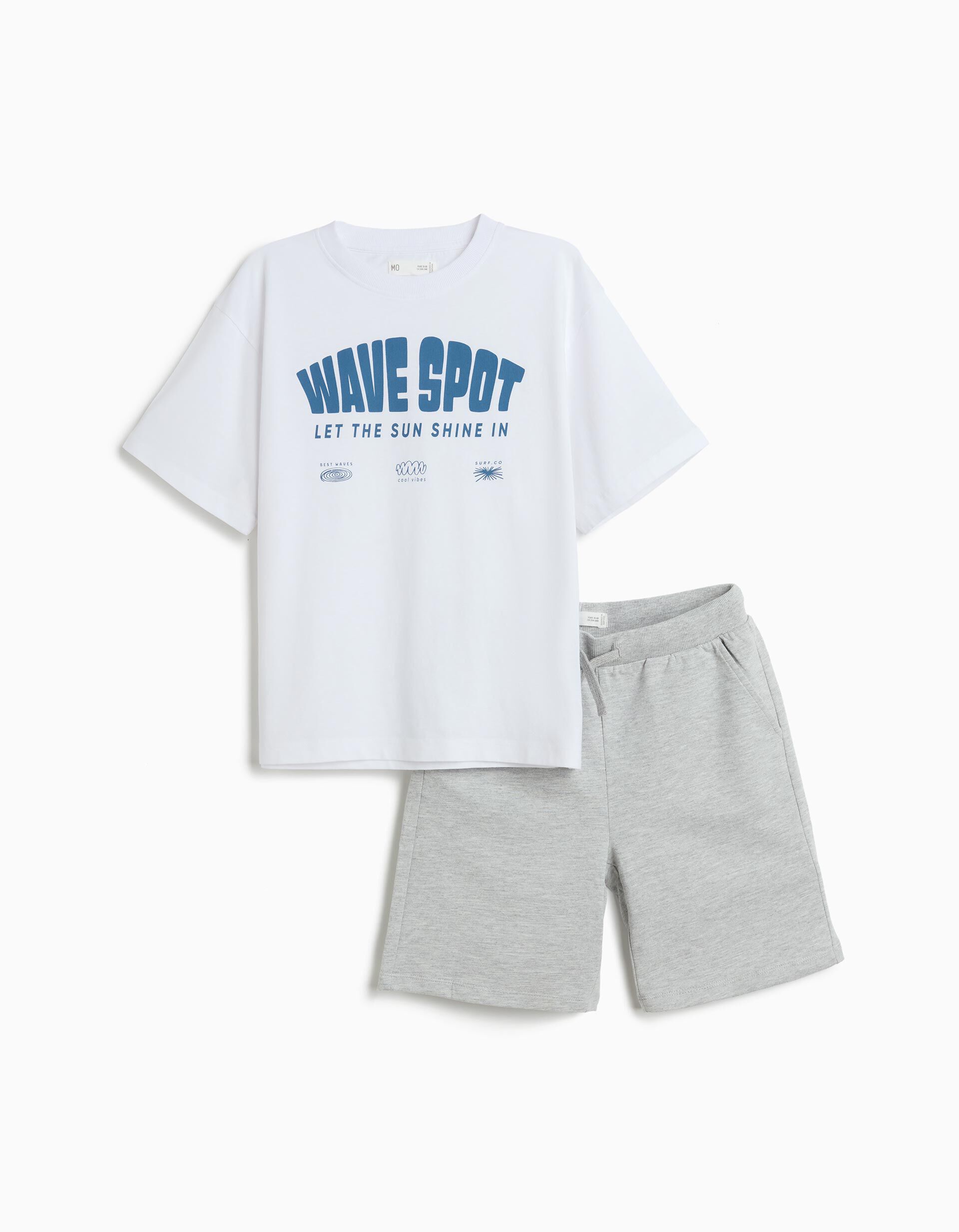 Comprar Online Conjunto T-shirt e Cal&ccedil;&otilde;es, Menino, Cinzento Claro