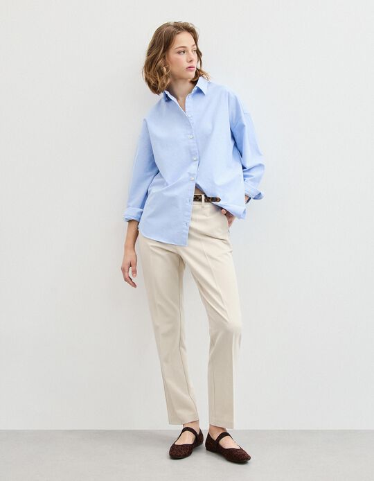 Comprar Online Cal&ccedil;as 'Tailored', Mulher, Bege Claro