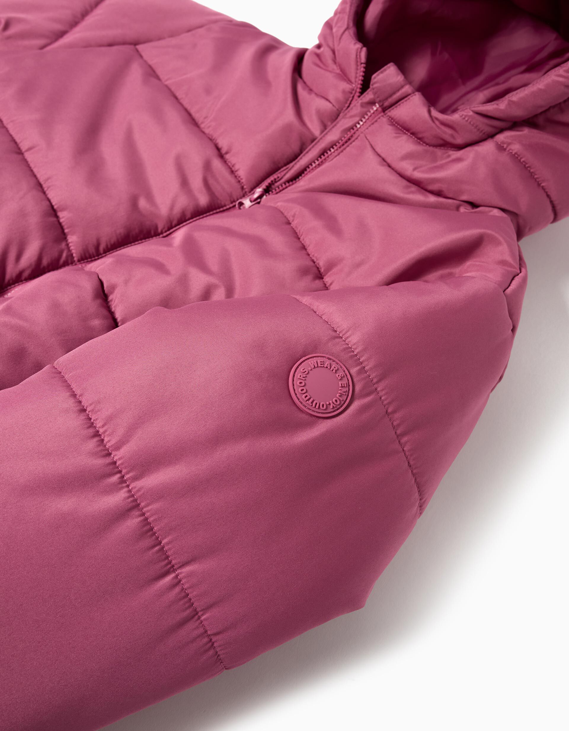 Comprar Online Casaco Acolchoado Capuz, Menina, Rosa Escuro