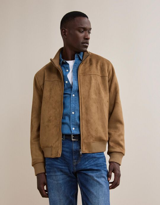 Comprar Online Casaco Bomber Efeito Carmu&ccedil;a, Homem, Castanho Claro