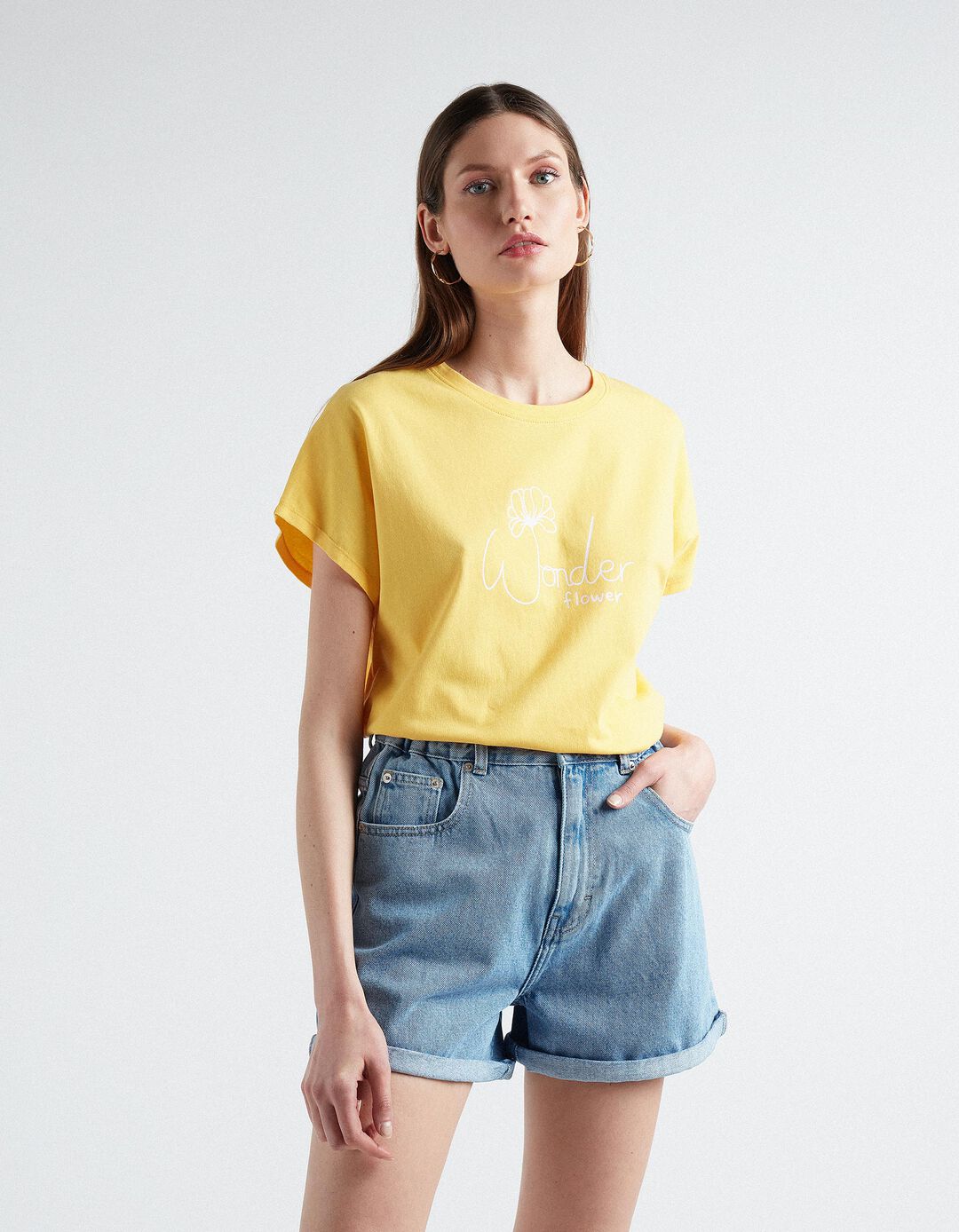 Printed T-shirt, Women, Yellow