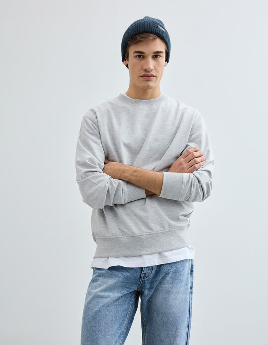 Comprar Online Sweatshirt de Felpa, Homem, Cinzento Claro