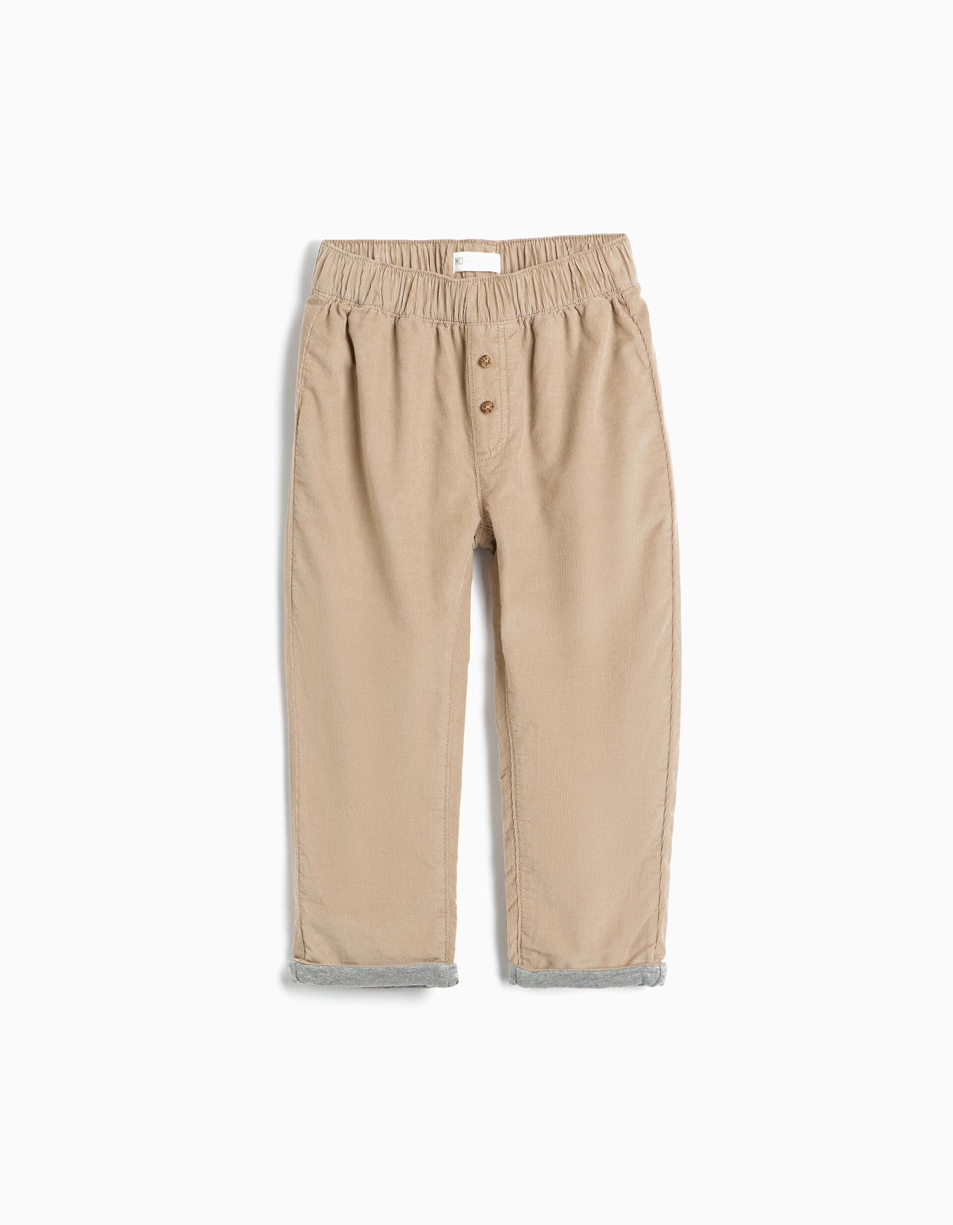 Comprar Online Cal&ccedil;as De Bombazina Baggy, Menino, Bege Escuro