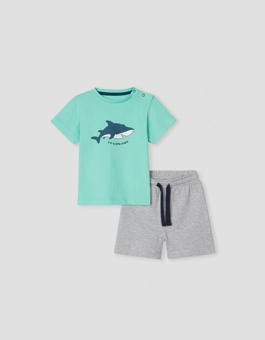 T-shirt + Shorts Set, Baby Boys, Light Green