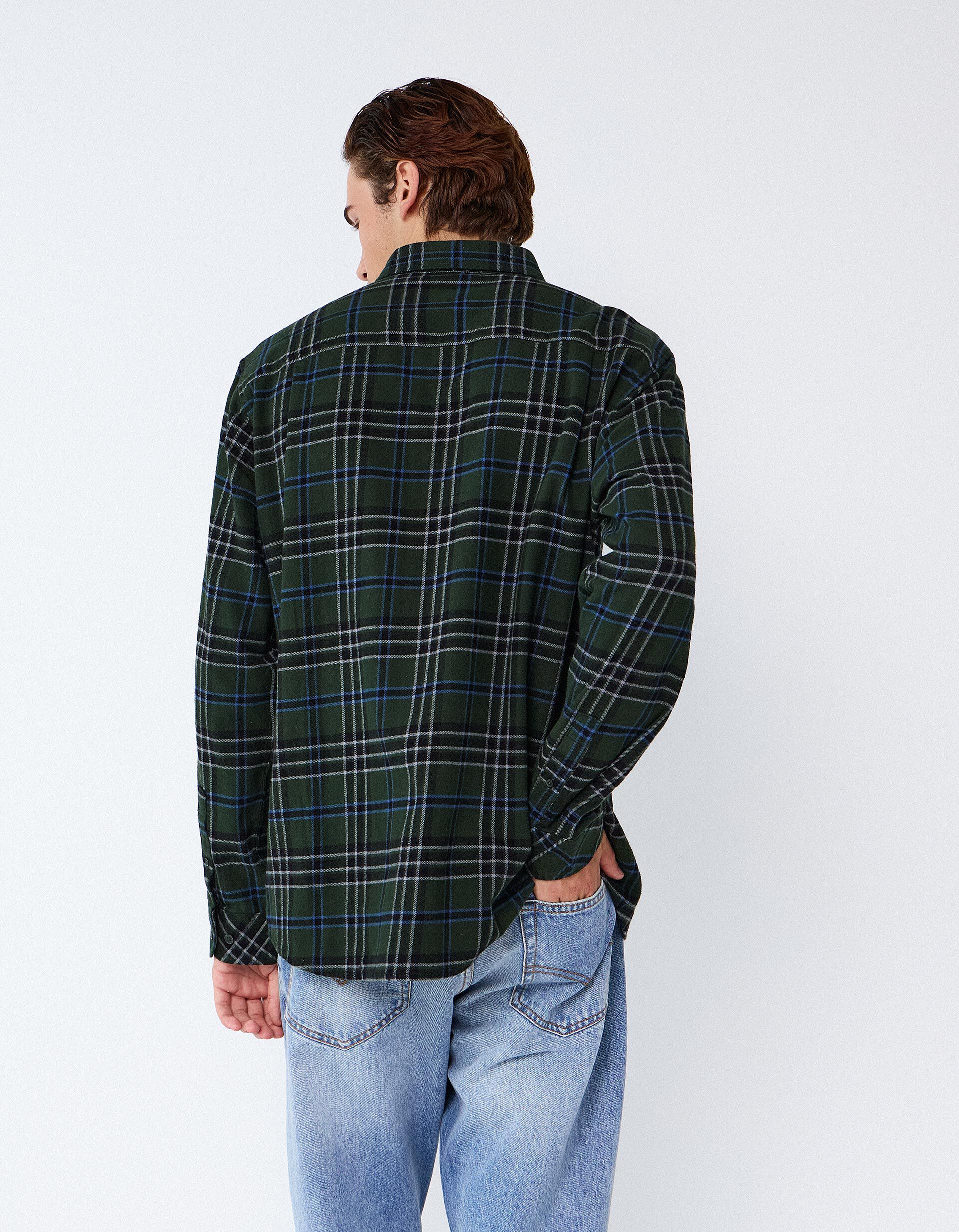 Comprar Online Camisa De Flanela Xadrez, Homem, Verde Escuro