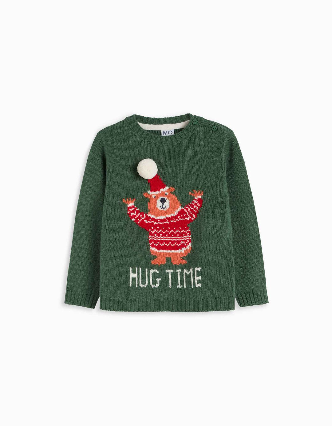 'Christmas' Knitted Sweater, Baby Boy, Green