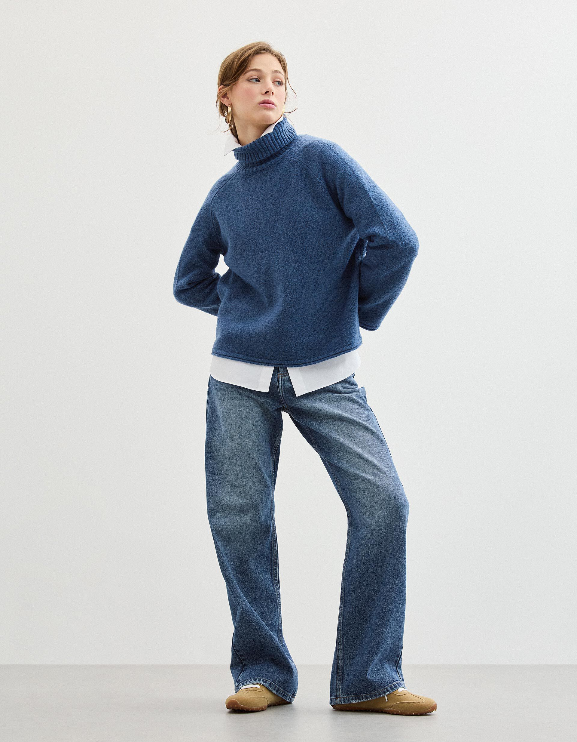 Comprar Online Cal&ccedil;as de Ganga Wide Leg, Mulher, Azul Escuro