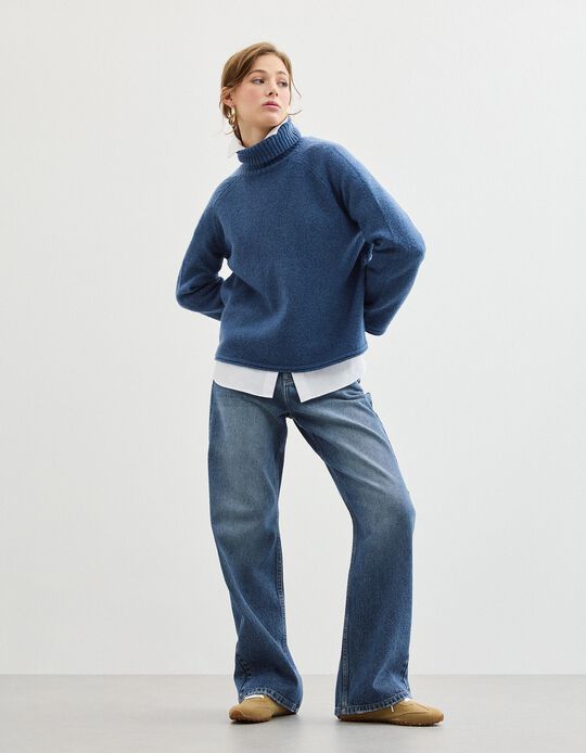 Comprar Online Cal&ccedil;as de Ganga Wide Leg, Mulher, Azul Escuro