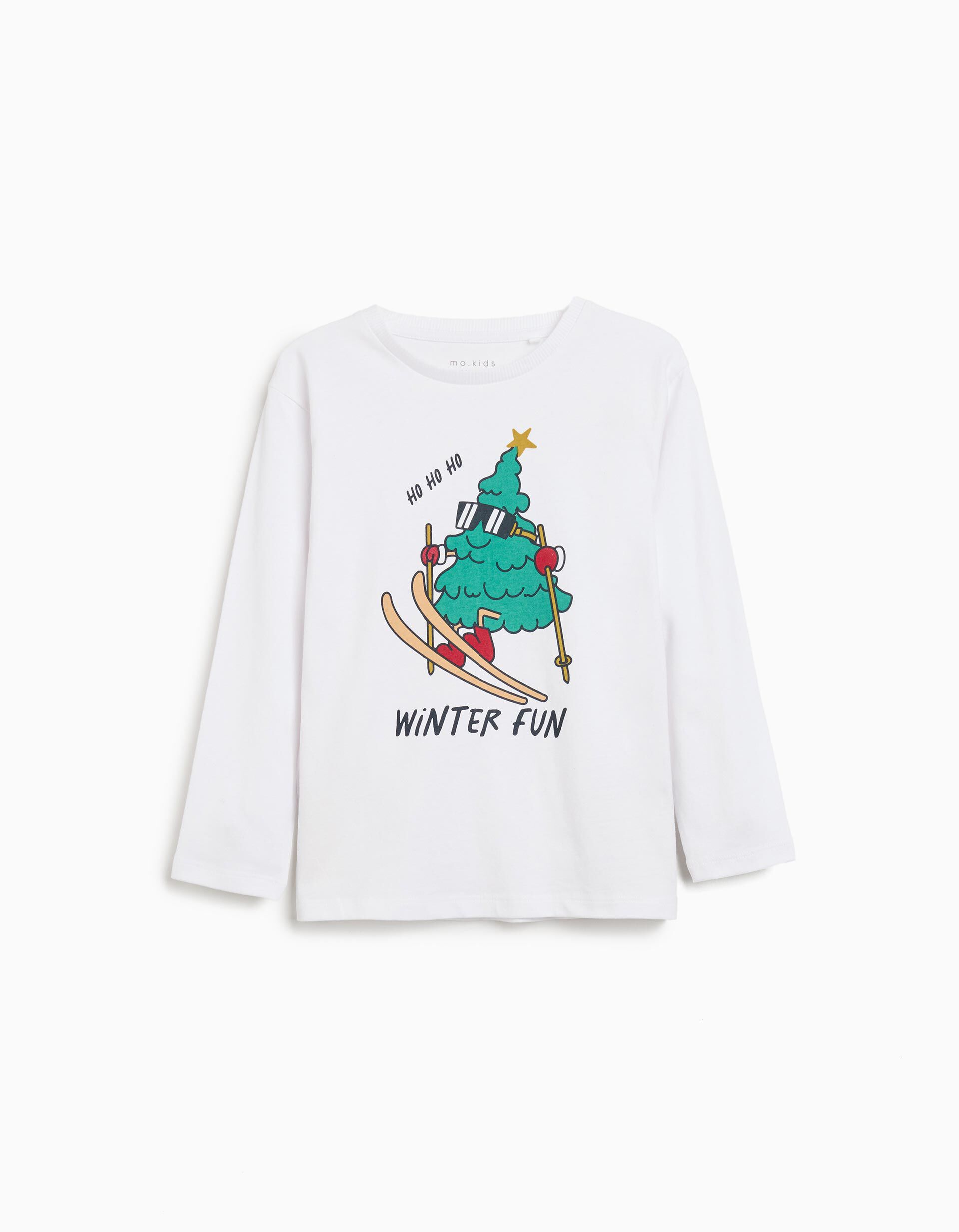 Comprar Online T-shirt de Manga Comprida de Natal, Menino, Branco