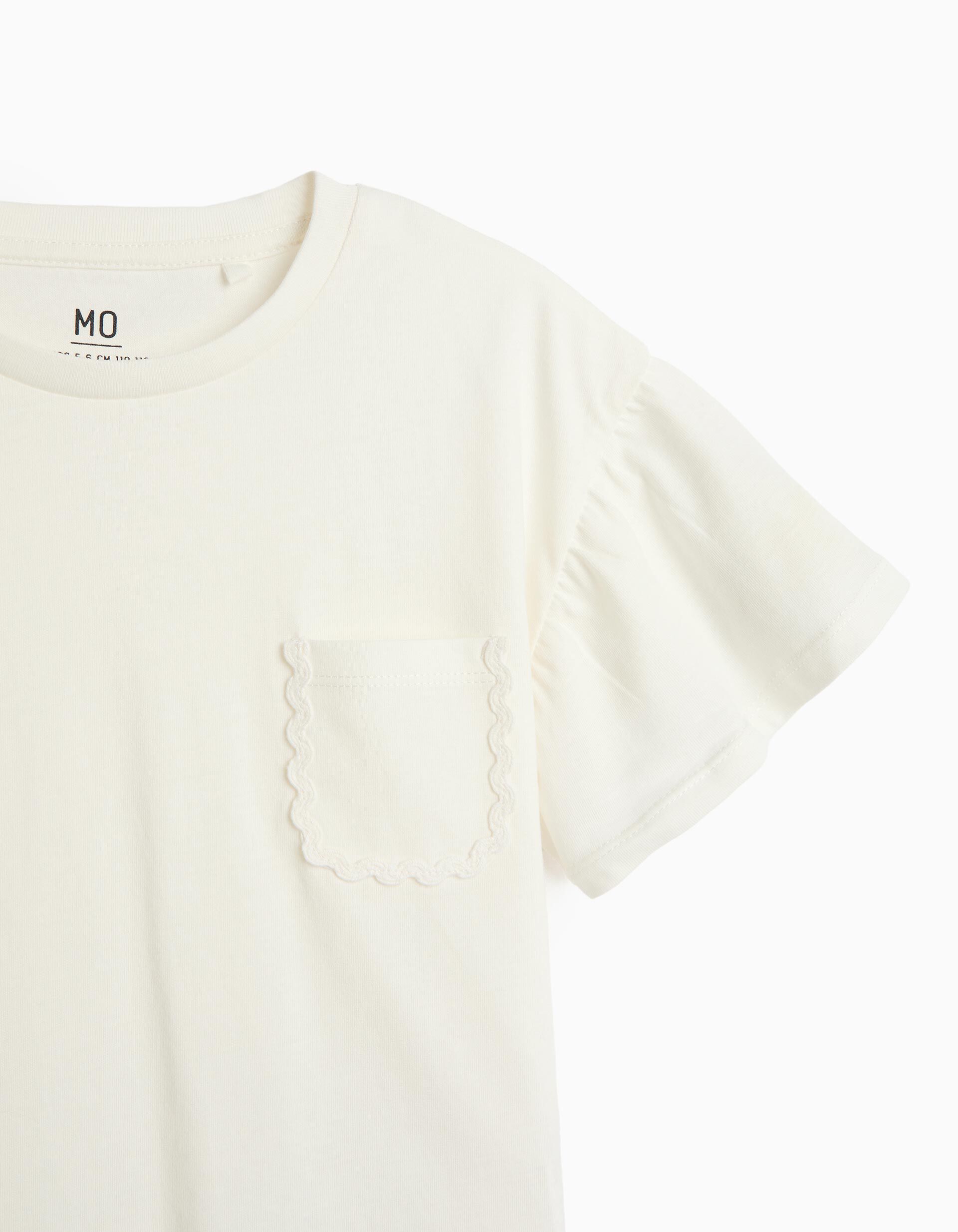 Comprar Online T-shirt com Bolso, Menina, Branco