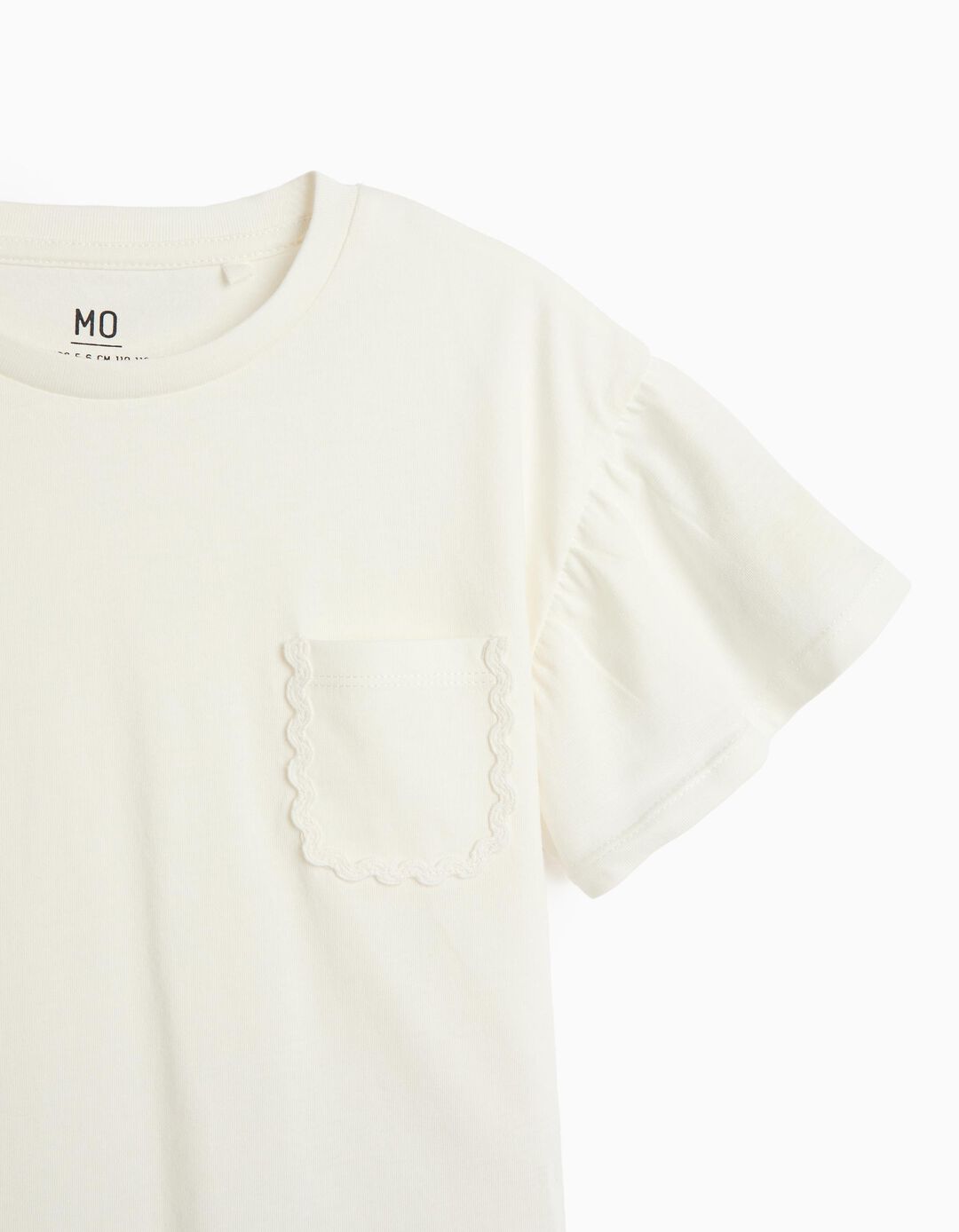 T-shirt com Bolso, Menina, Branco