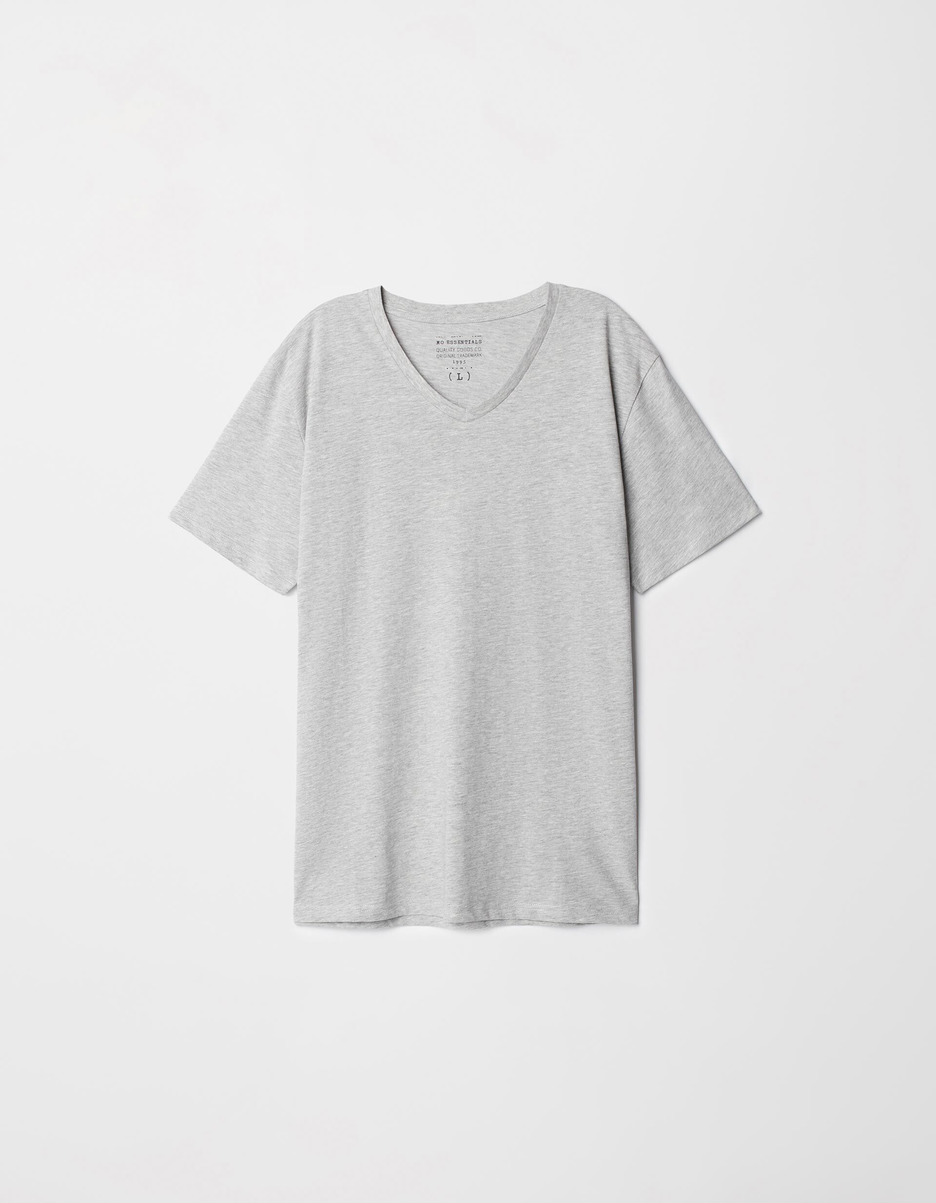 Comprar Online T-shirt Decote em V, Homem, Cinzento Claro