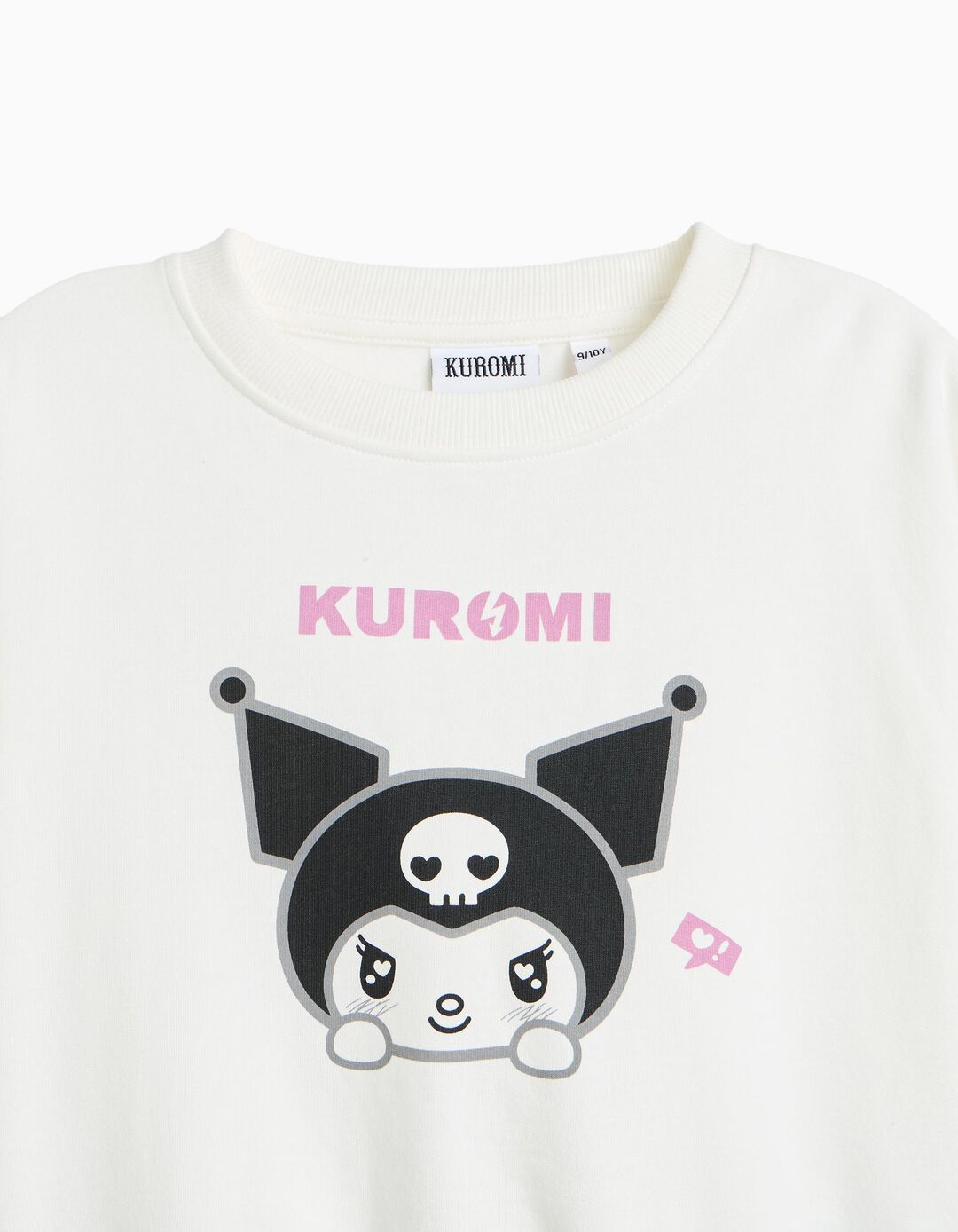Sweatshirt Cardada 'Kuromi', Menina, Branco
