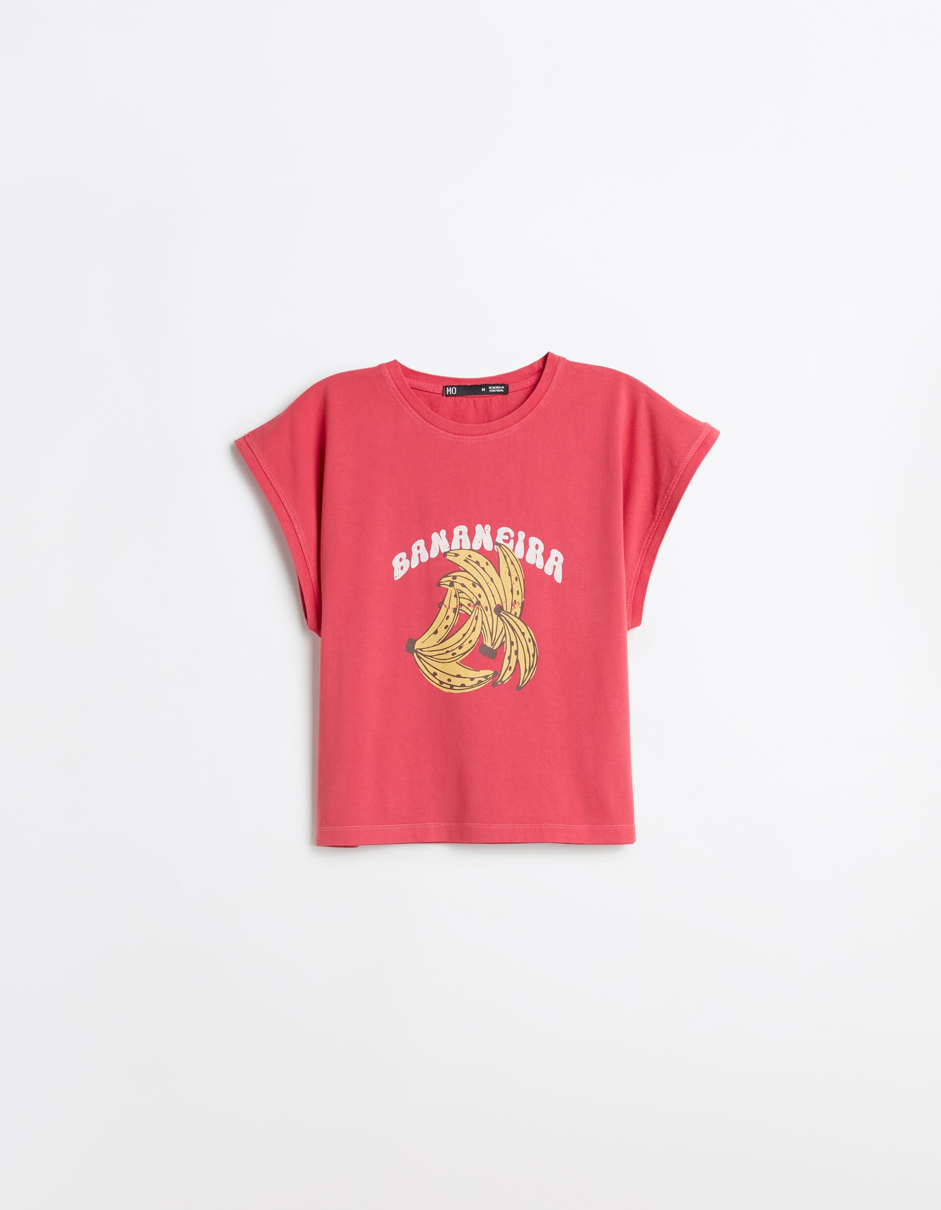 Comprar Online T-shirt Estampada, Mulher, Rosa Escuro