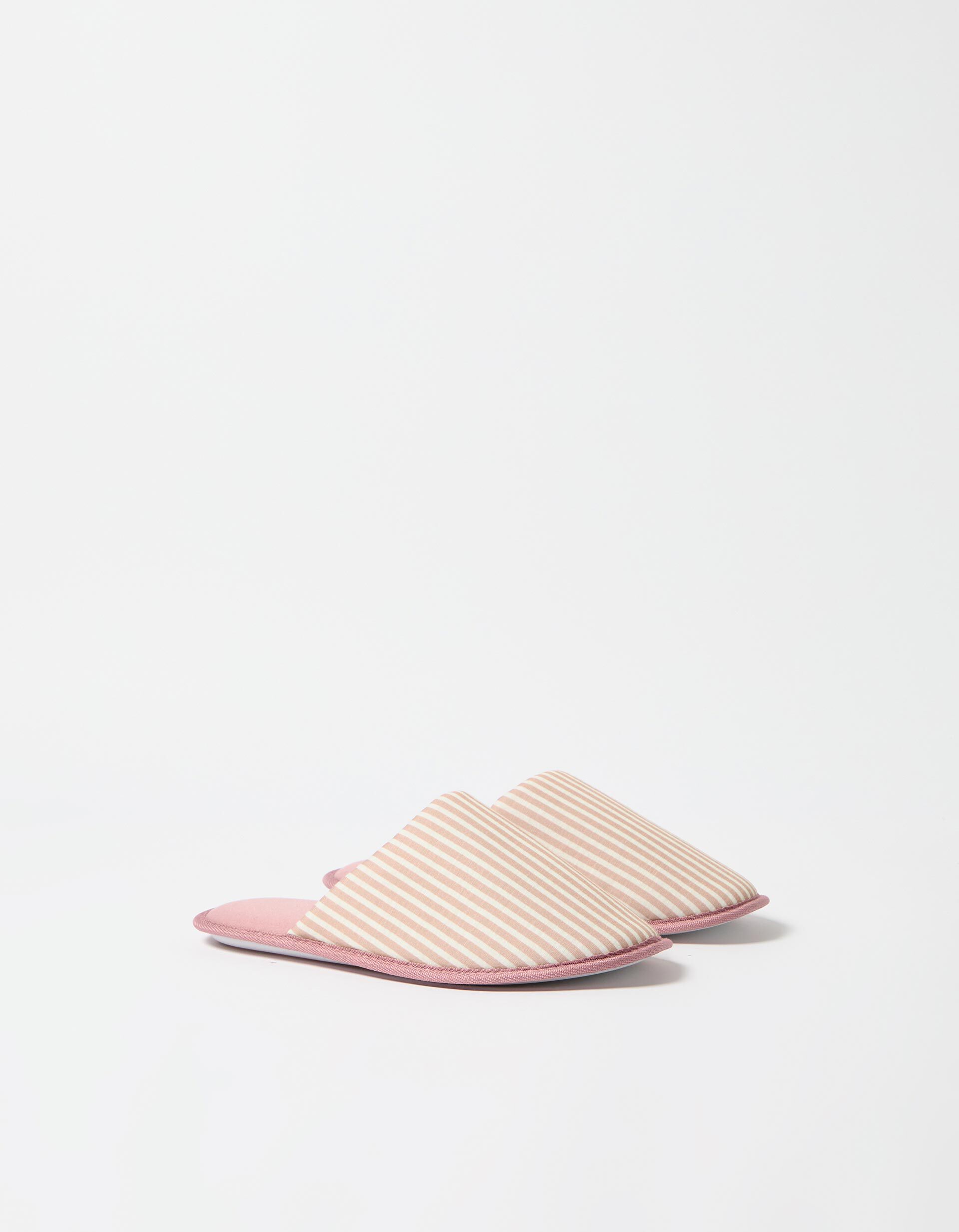 Comprar Online Chinelos de Quarto Riscas, Mulher, Rosa Claro