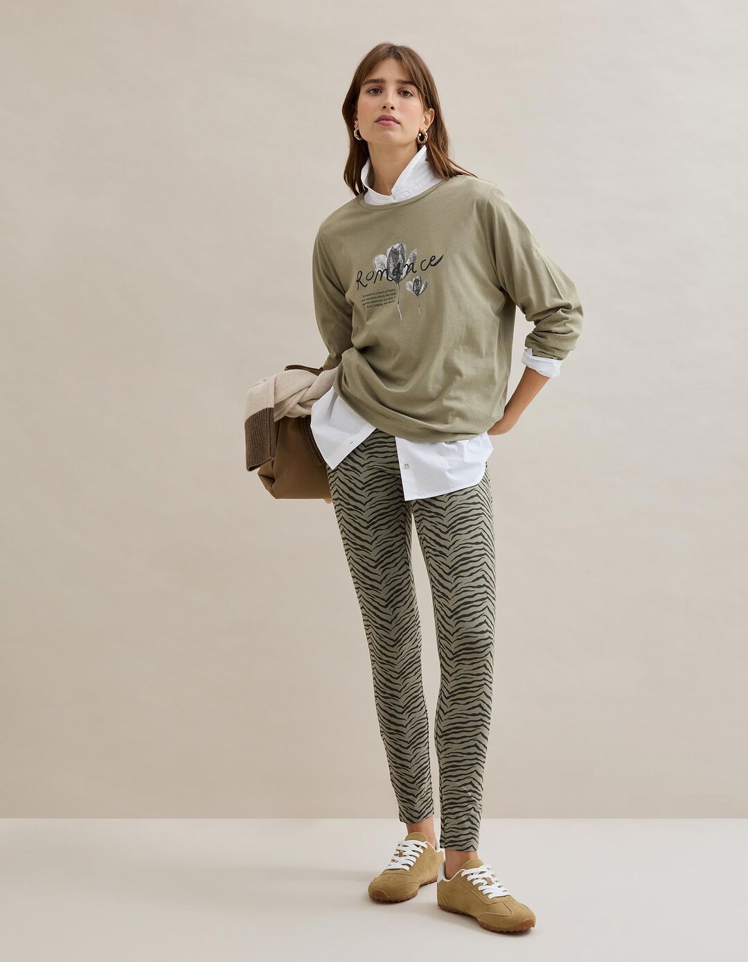 Leggings, Mulher, Bege