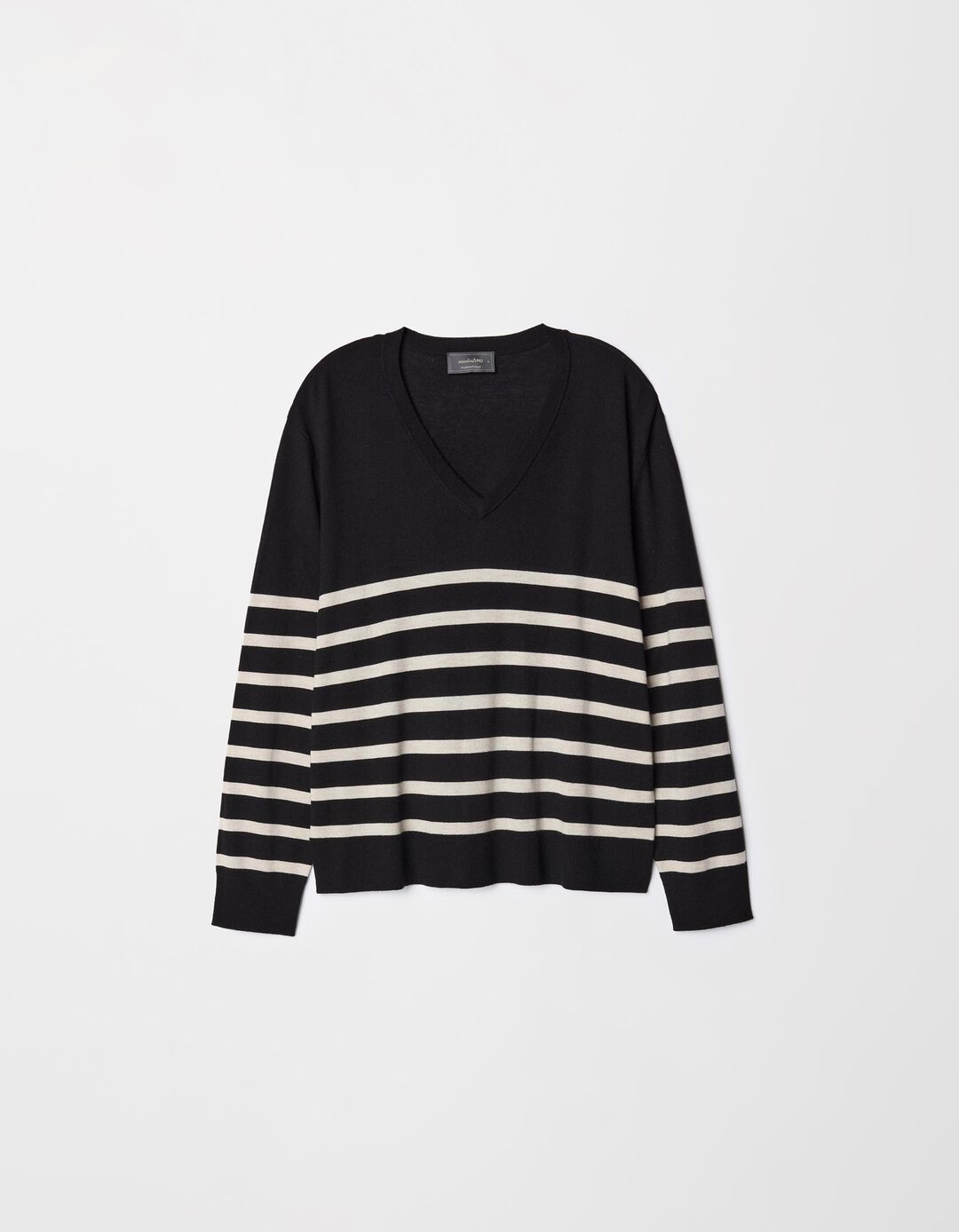 Camisola Mistura de Caxemira Riscas, Mulher, Bege