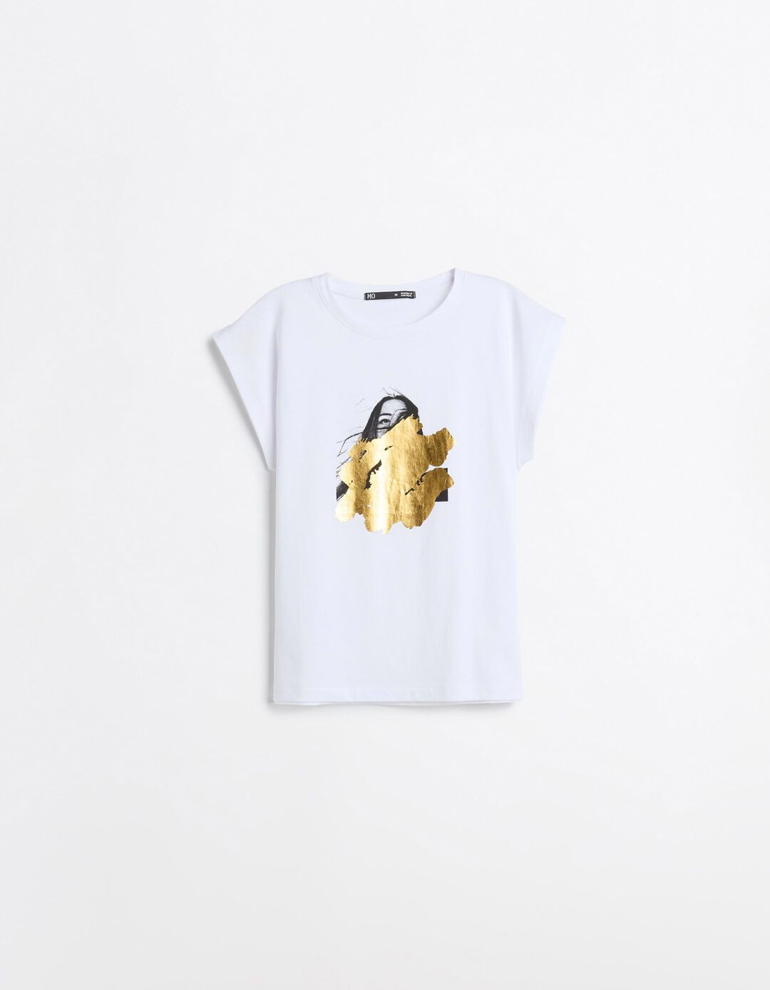 T-shirt Com Estampado Foil, Mulher, Branco