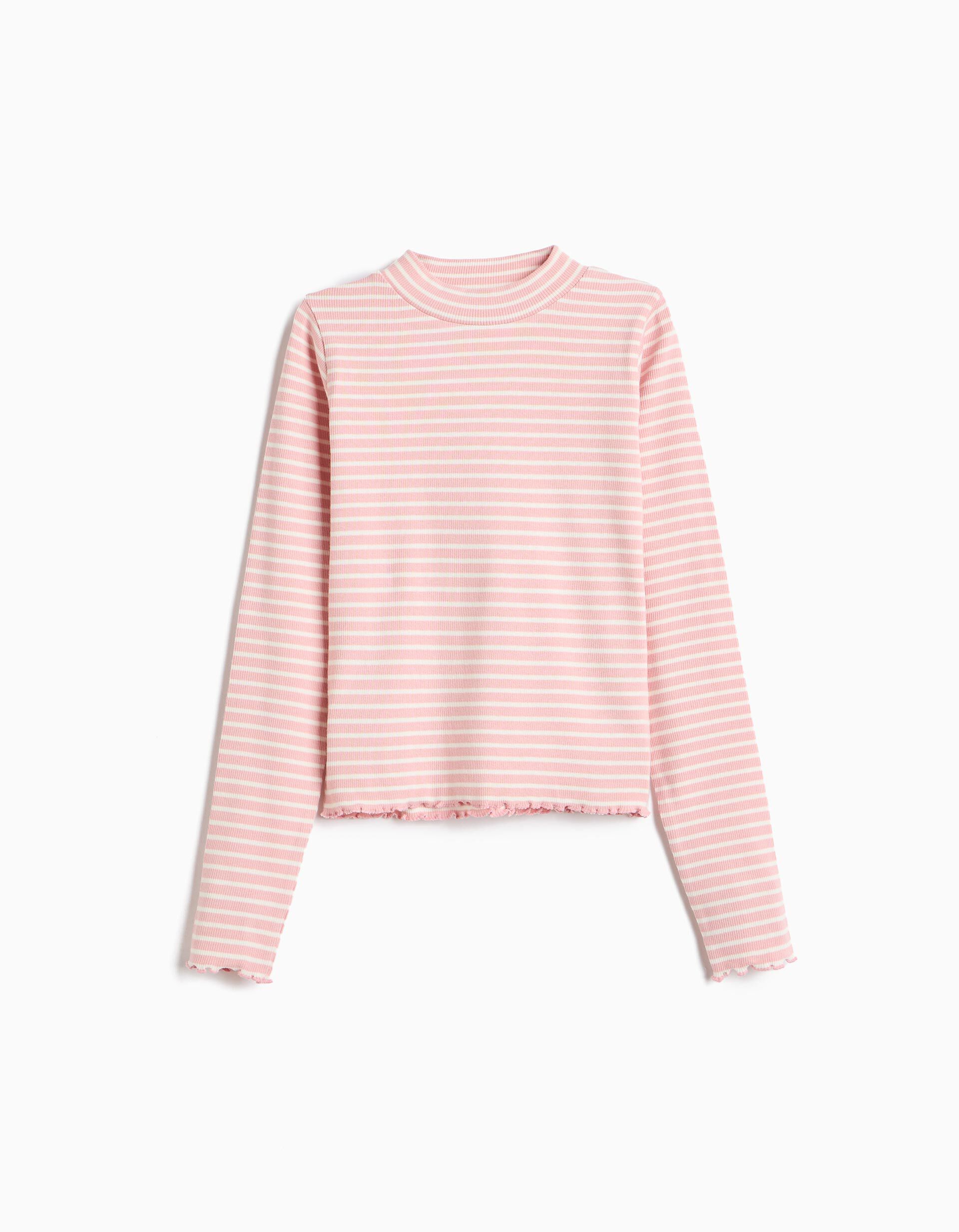 Comprar Online Camisola Cropped &Agrave;s Riscas, Menina, Rosa
