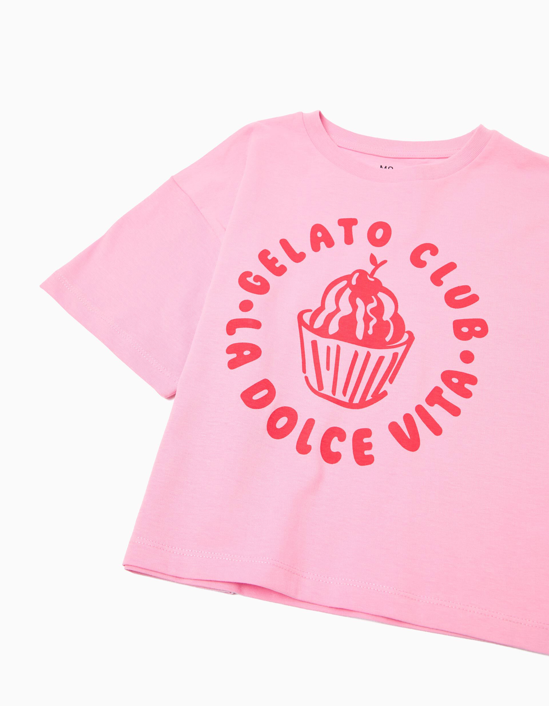 Comprar Online T-shirt Estampada, Menina, Rosa