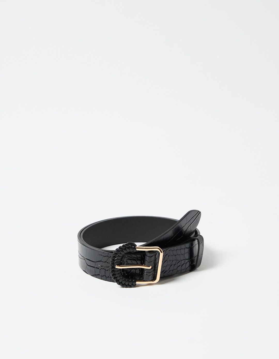 Cinto Efeito 'Crocodilo', Mulher, Preto