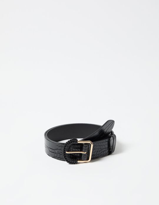 Comprar Online Cinto Efeito 'Crocodilo', Mulher, Preto